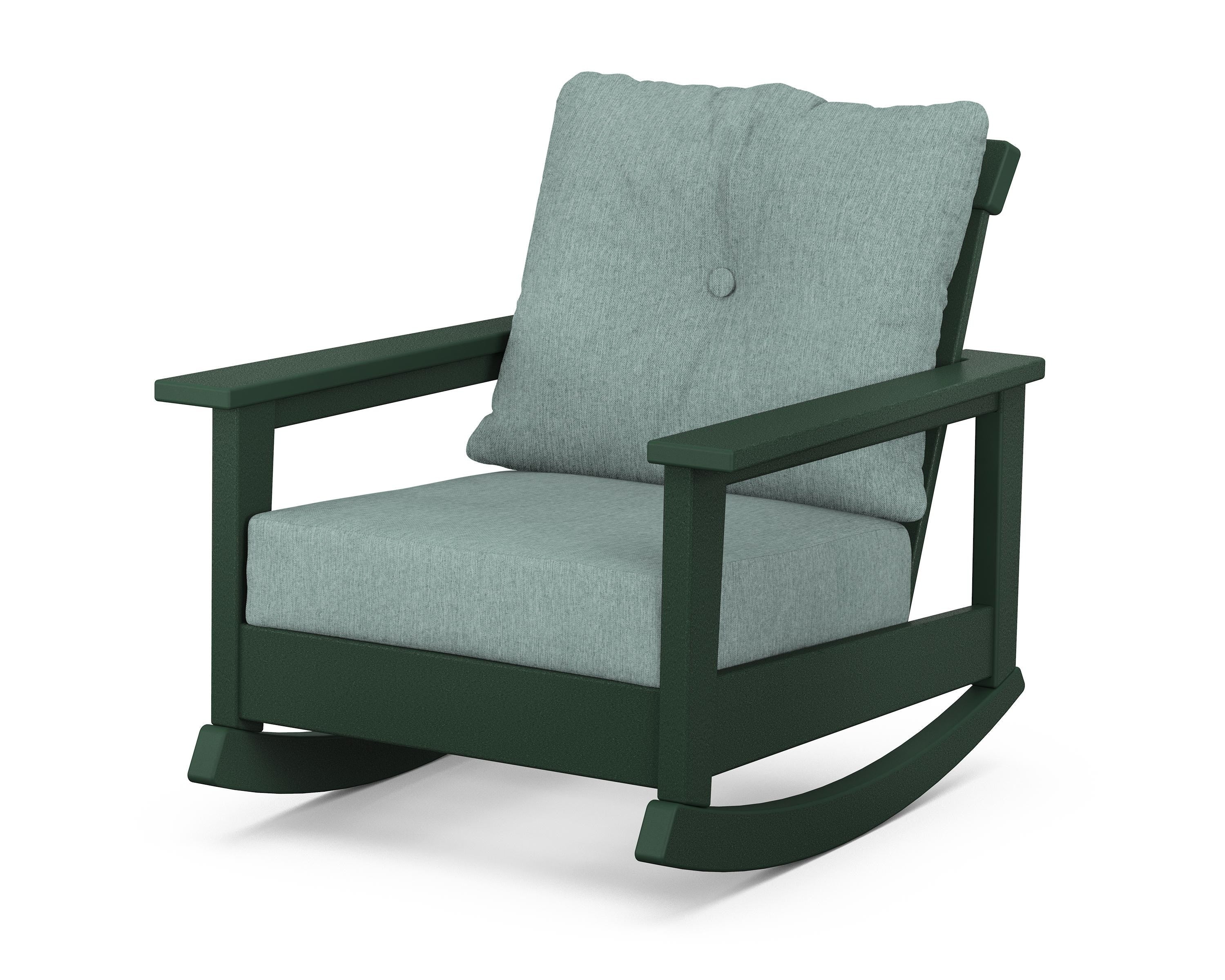 POLYWOOD® Prescott Deep Seating Rocking Chair in Green / Glacier Spa