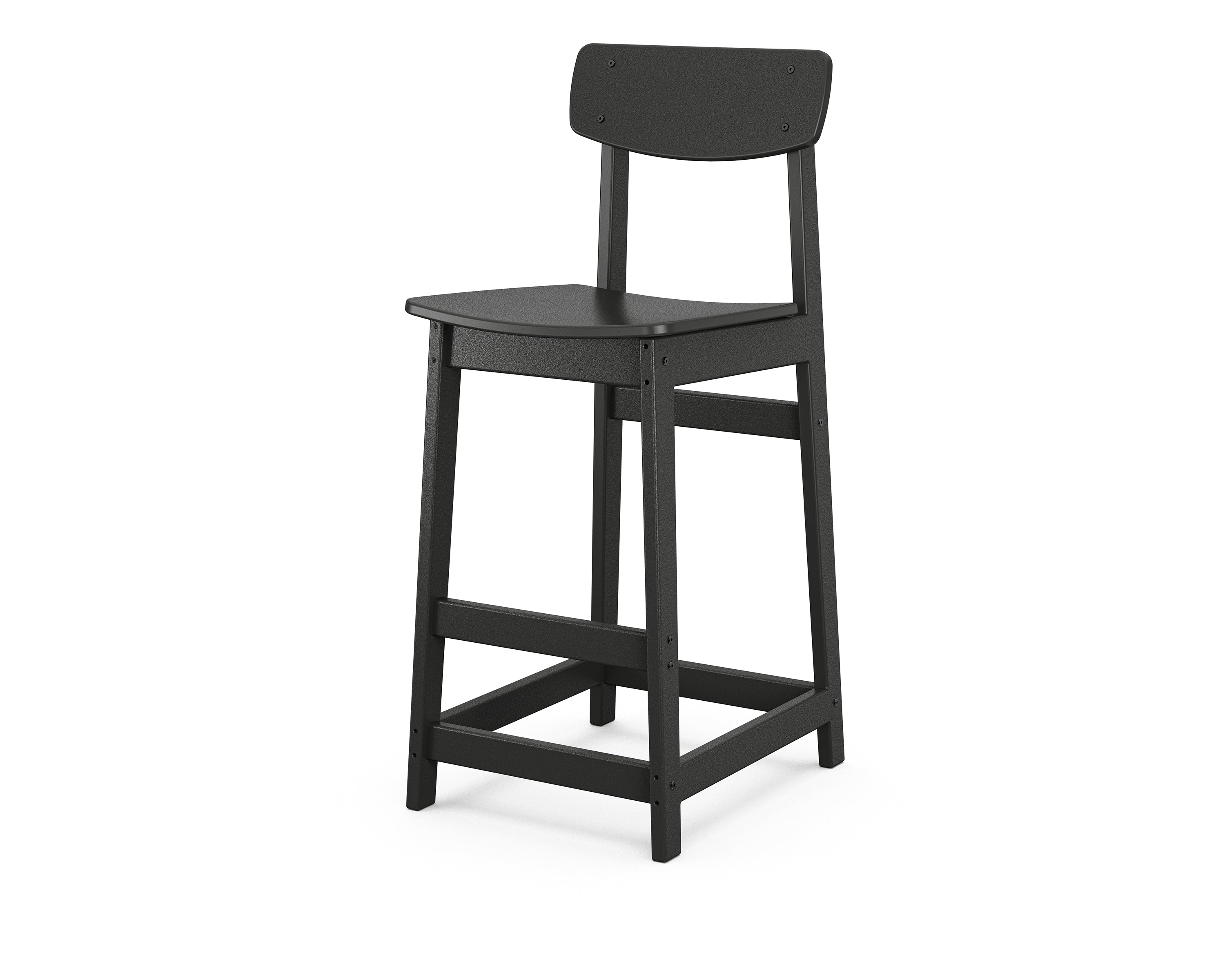 POLYWOOD® Modern Studio Urban Bar Chair in Black