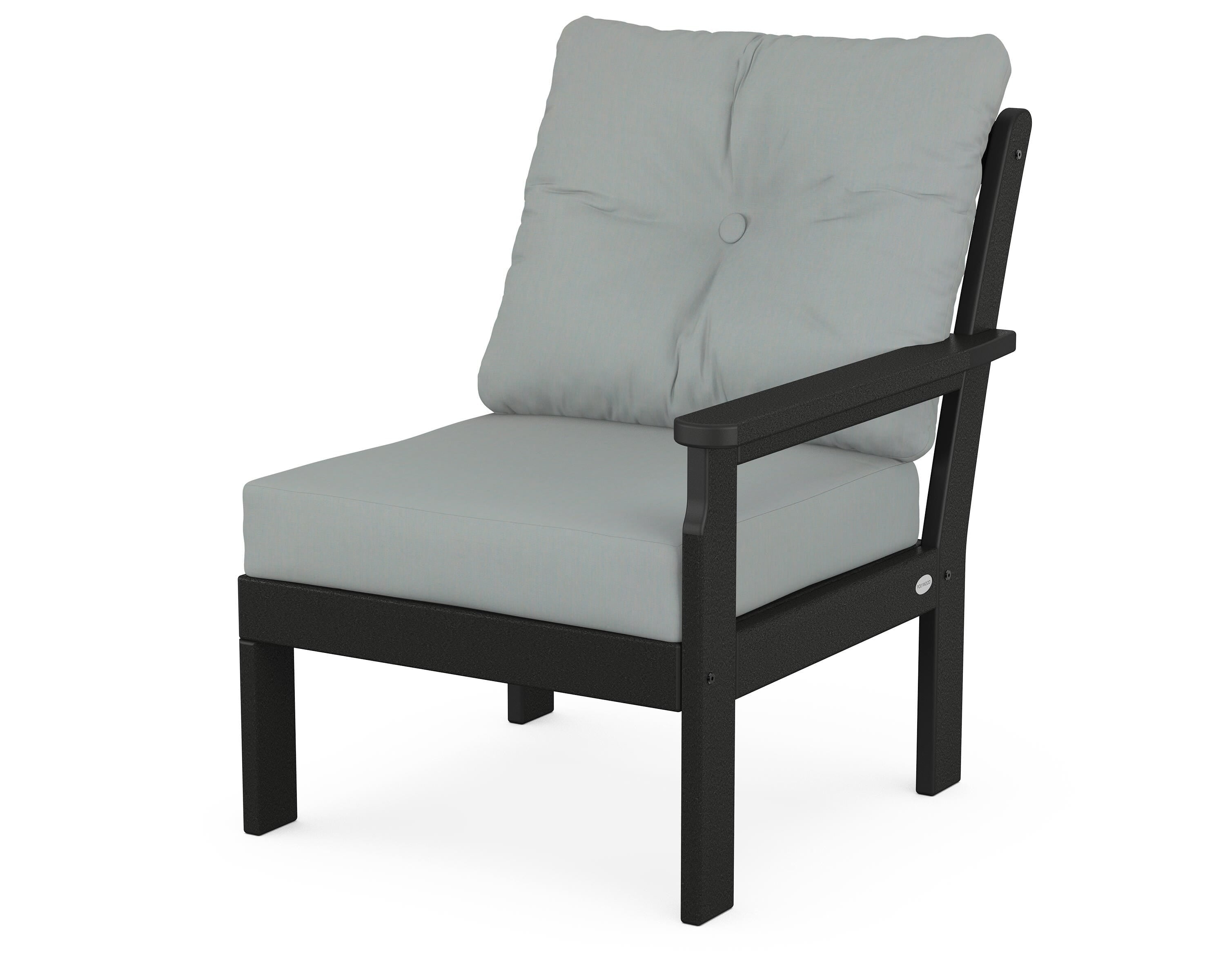 POLYWOOD® Vineyard Modular Right Arm Chair in Black / Spa