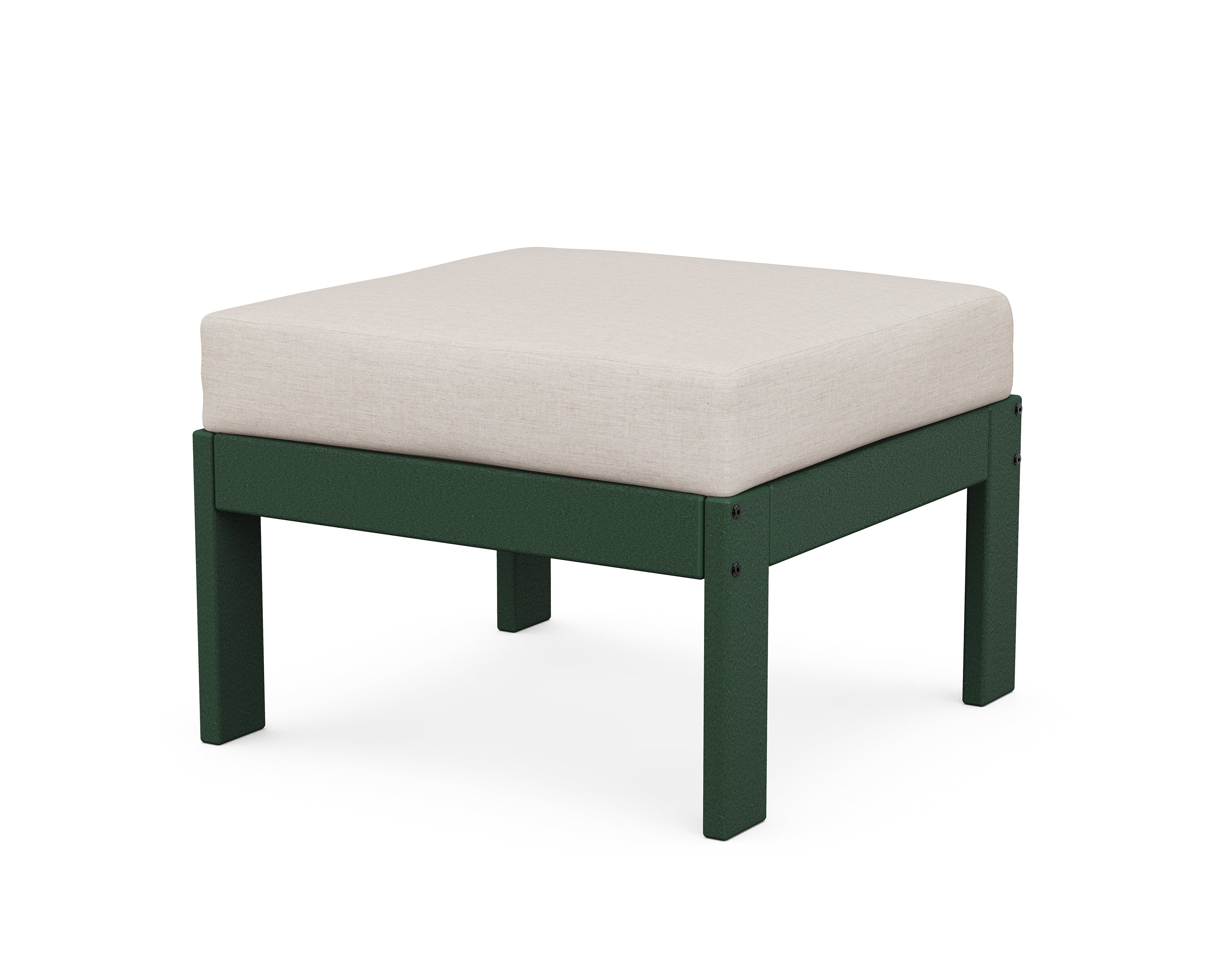 POLYWOOD® Vineyard Modular Ottoman in Green / Cast Ash