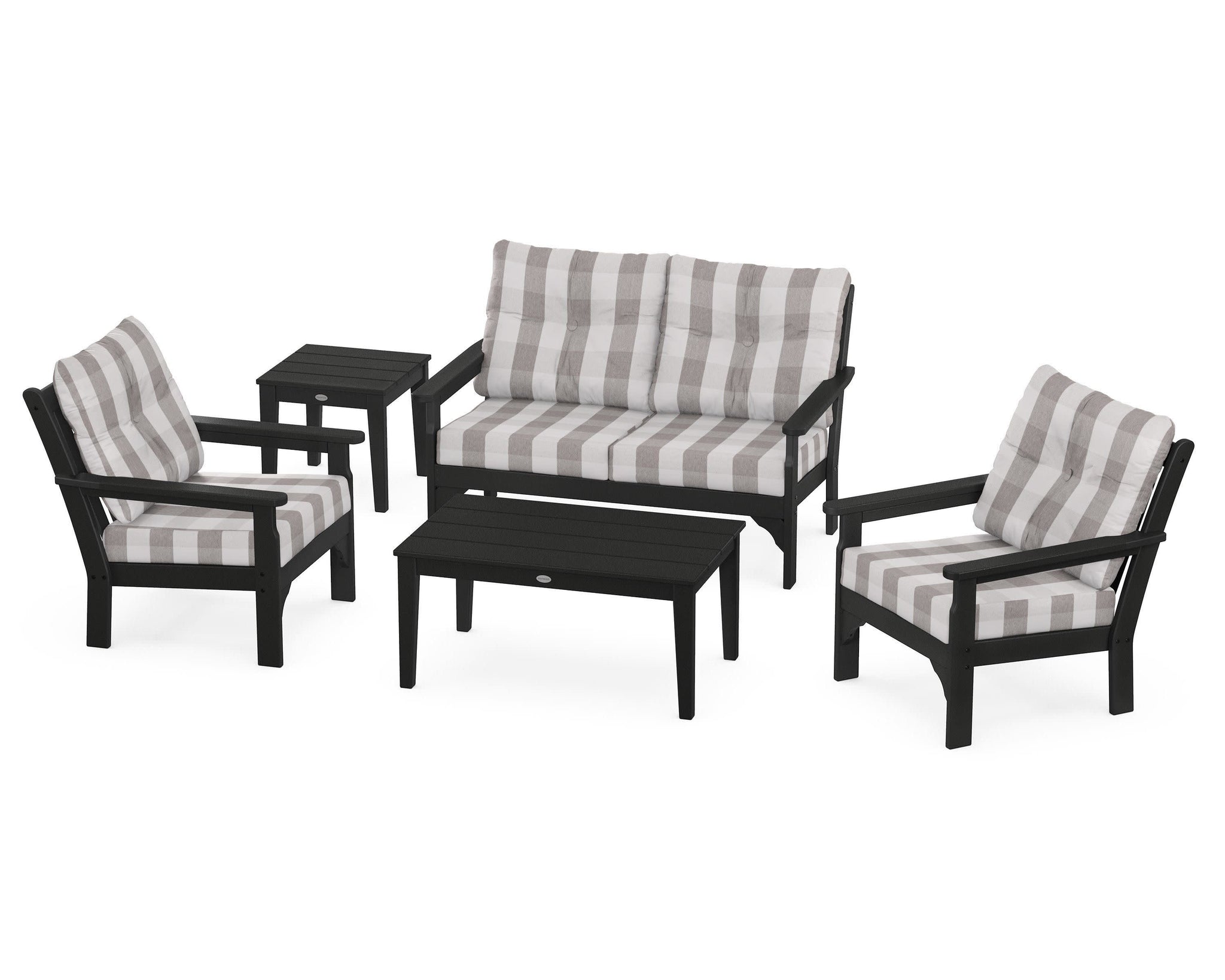 Vineyard 5 Piece Deep Seating Set - Black