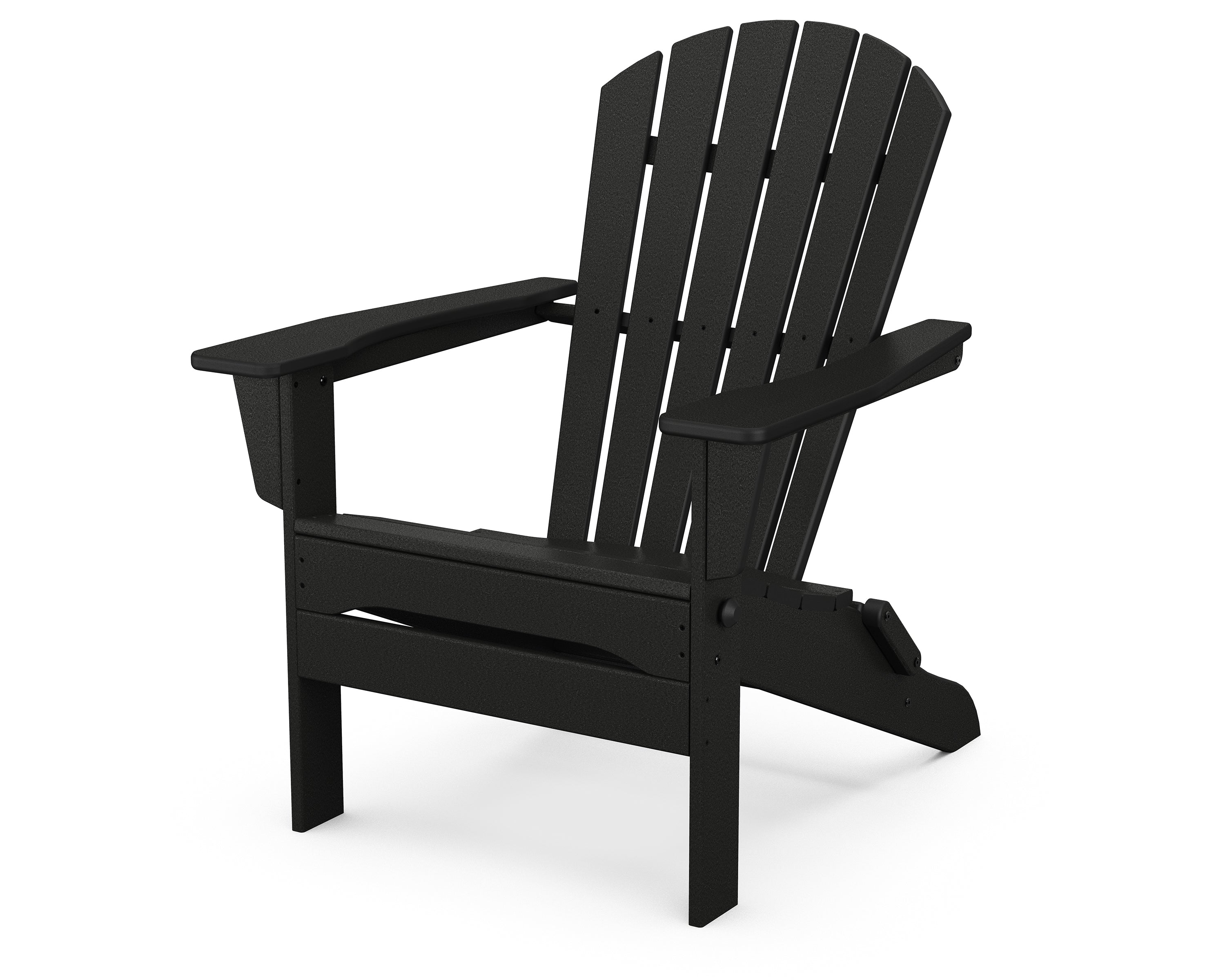 POLYWOOD® South Beach Folding Adirondack Chair in Black
