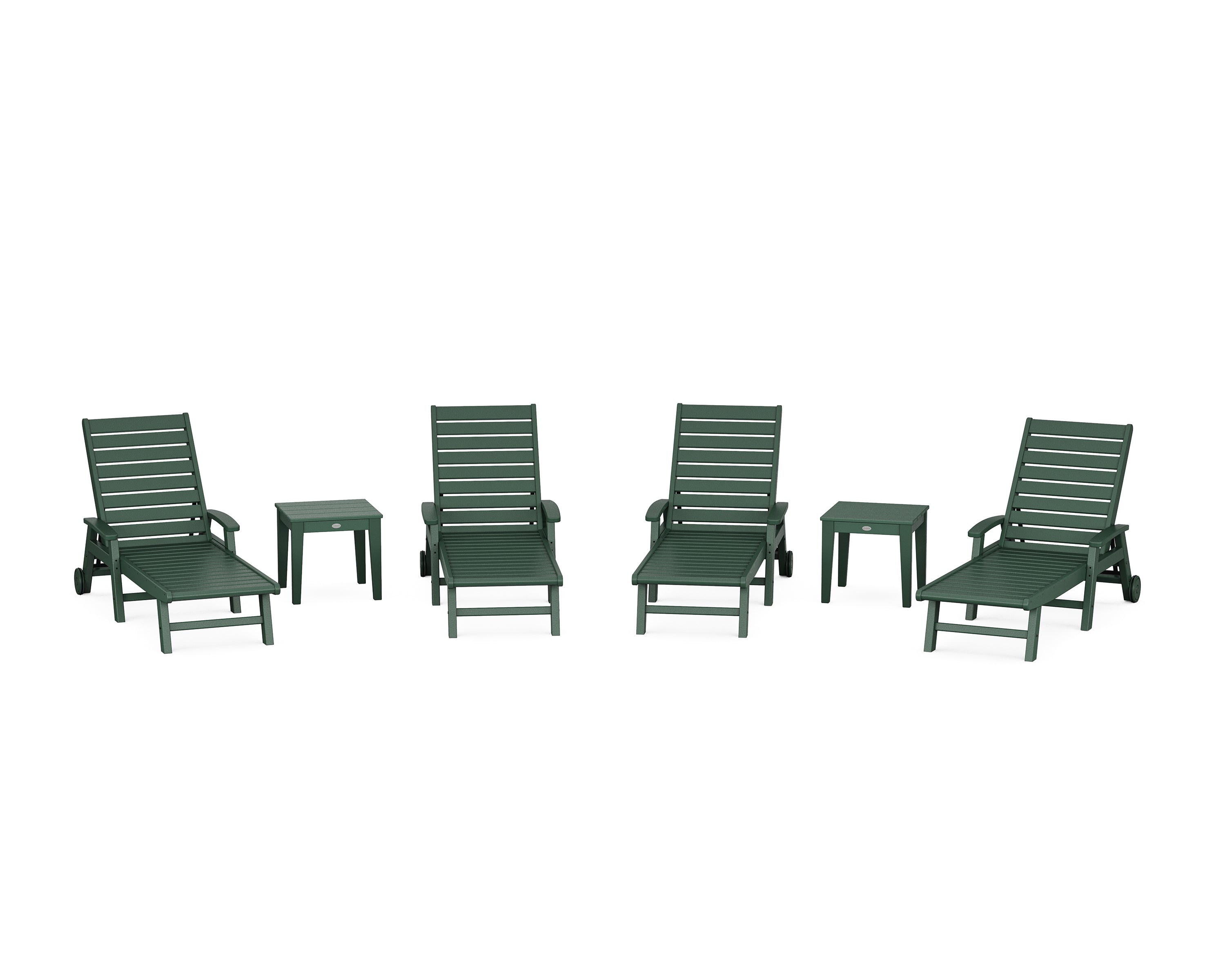 POLYWOOD® Signature Chaise 6-Piece Set with Wheels in Green