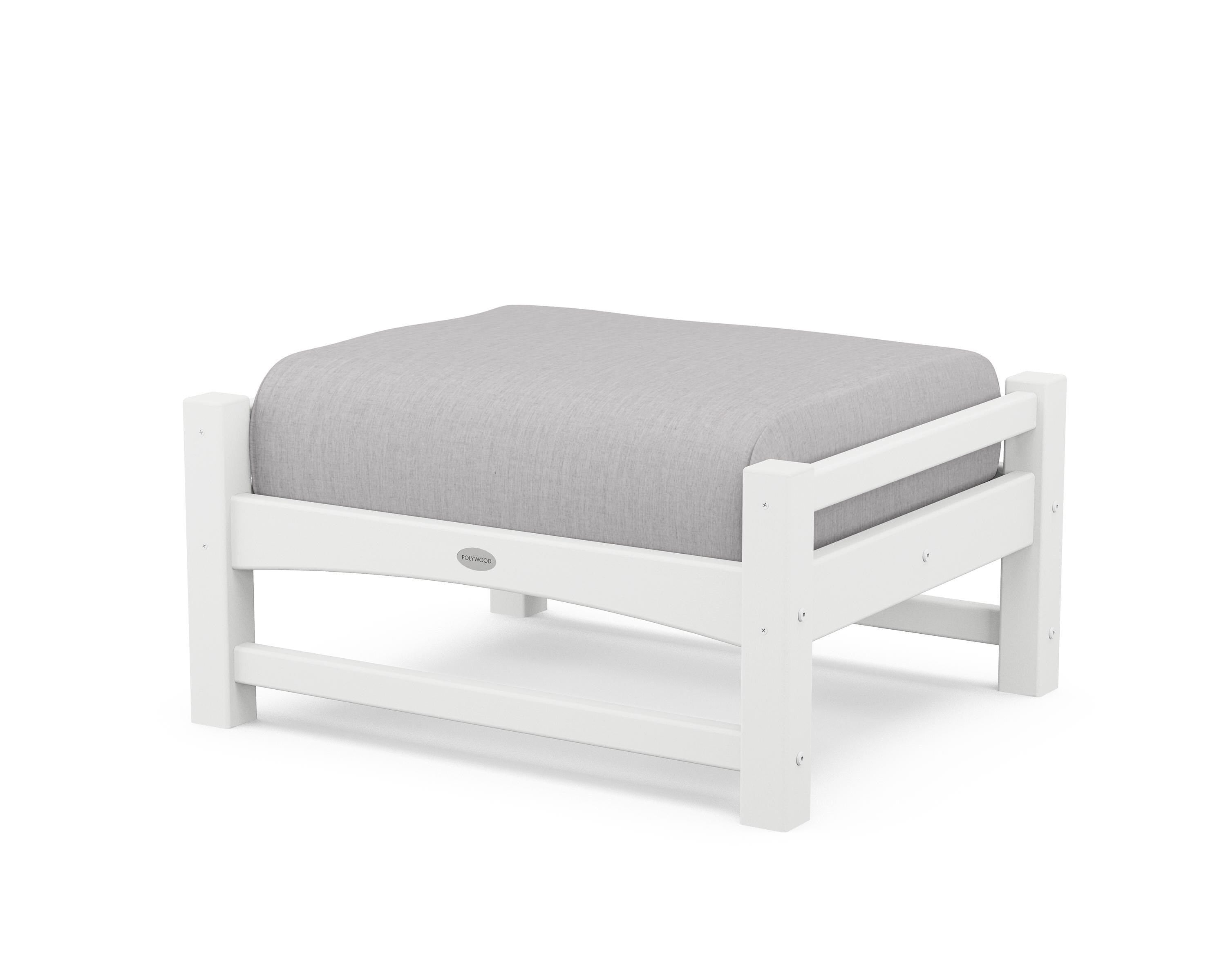 POLYWOOD® Club Ottoman in White / Granite