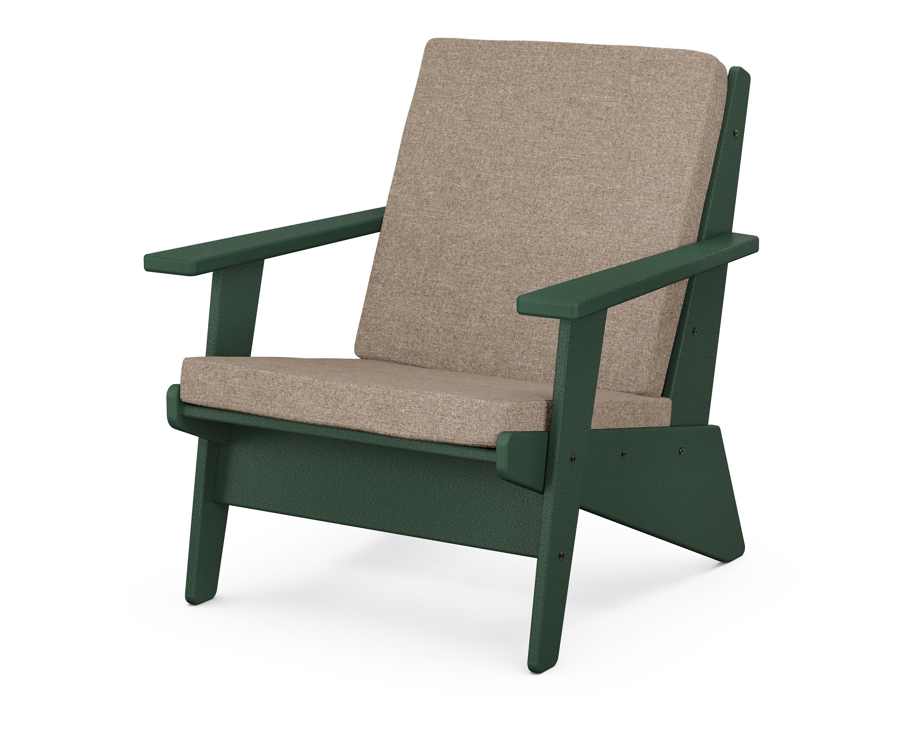 POLYWOOD® Riviera Modern Lounge Chair in Green / Spiced Burlap