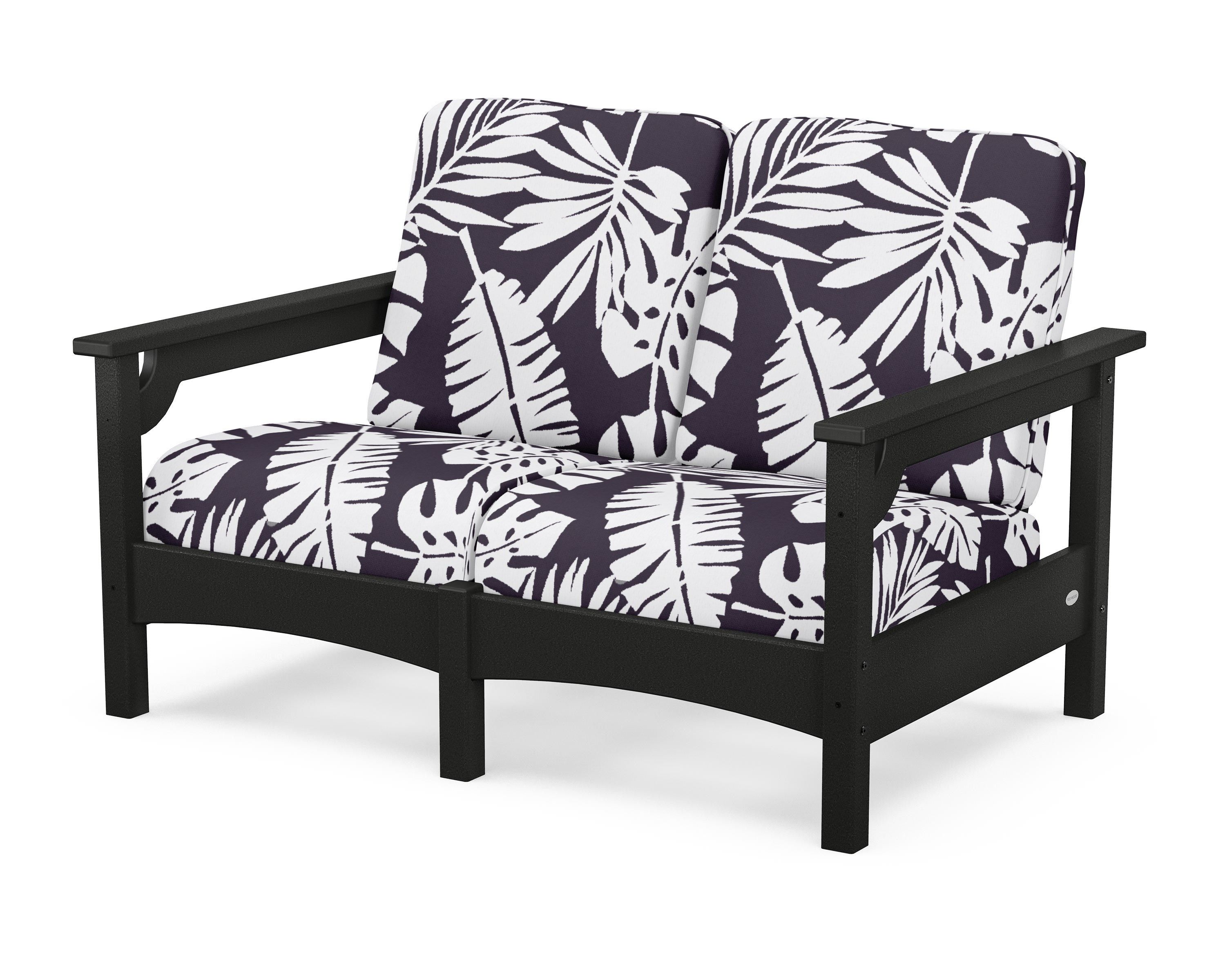POLYWOOD® Club Loveseat in Black / Leaf Navy