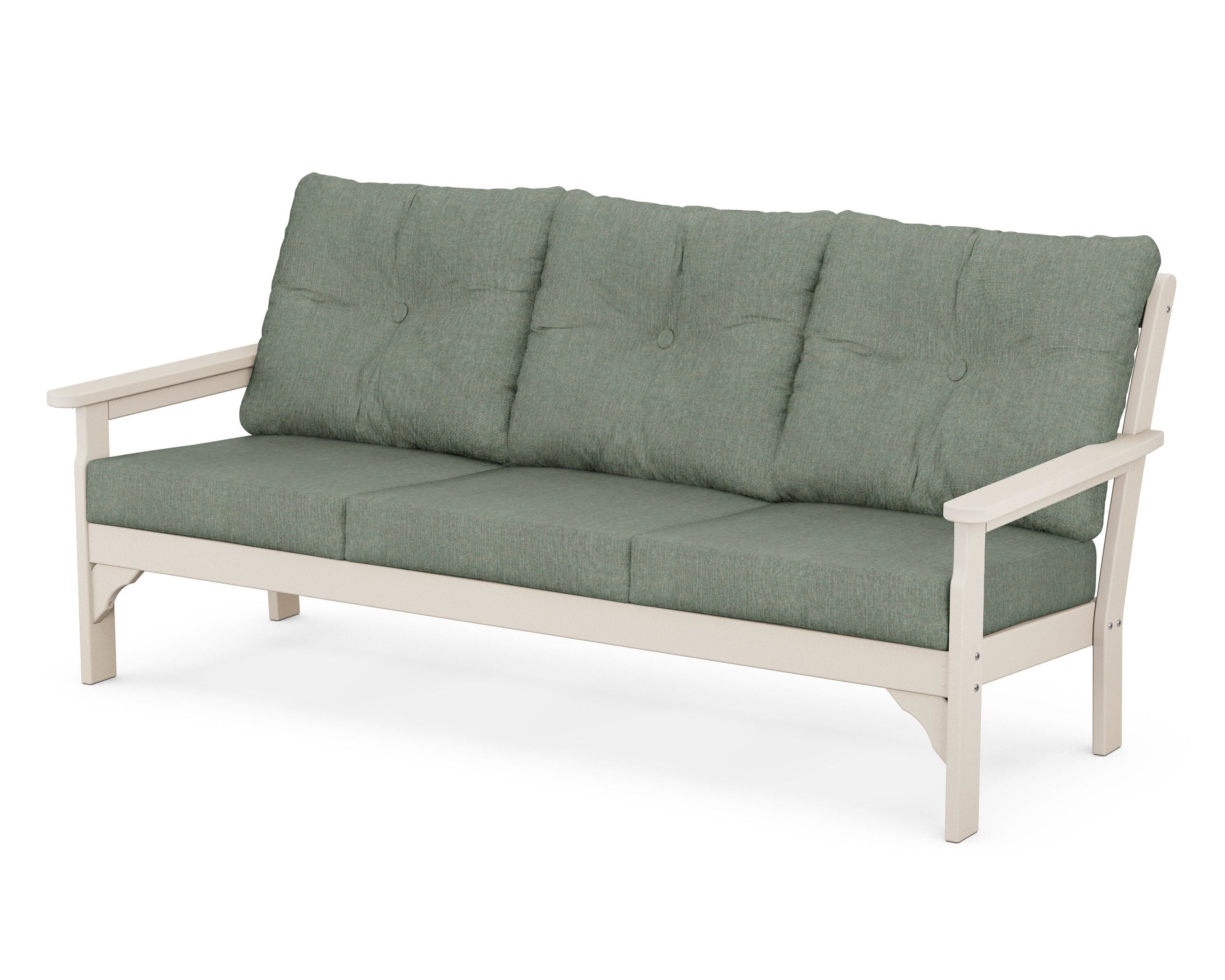 POLYWOOD® Vineyard Deep Seating Sofa in Sand / Cast Sage