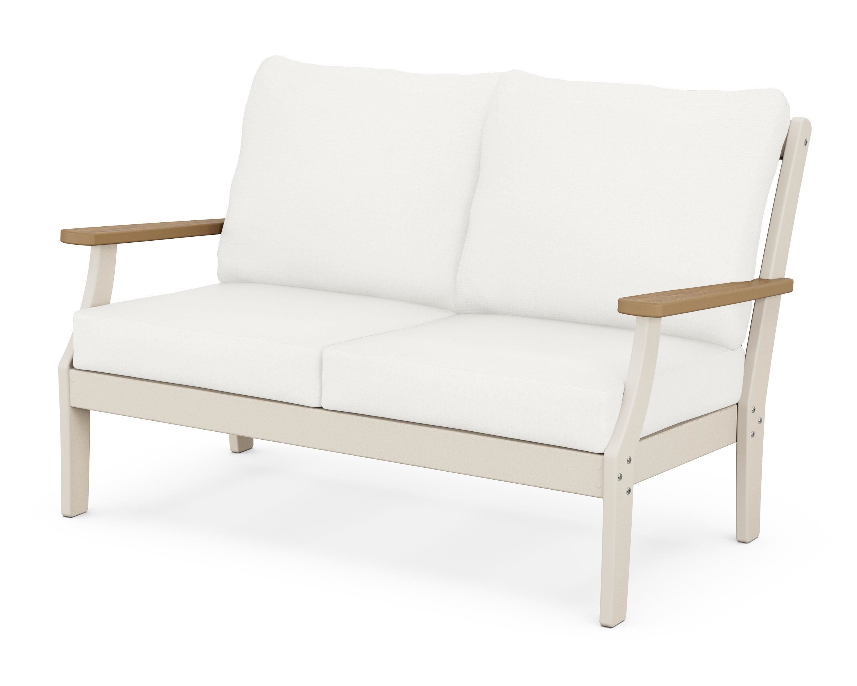 POLYWOOD® Braxton Deep Seating Loveseat in Sand / Natural / Natural Linen