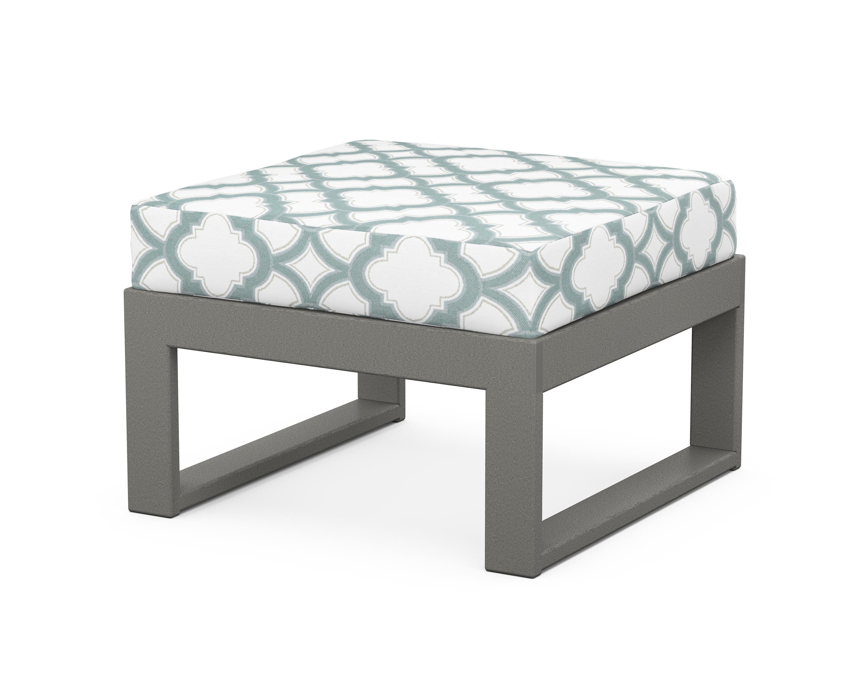Unbranded Modular Ottoman - Modern in Slate Grey / Trellis Glacier Spa