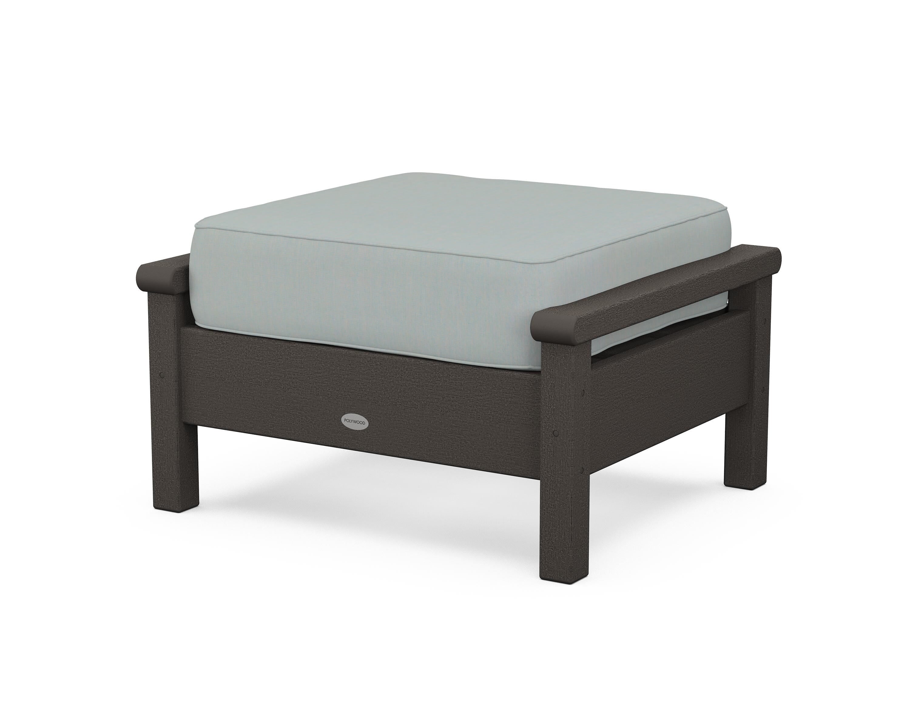 POLYWOOD® Harbour Deep Seating Ottoman in Vintage Coffee / Spa