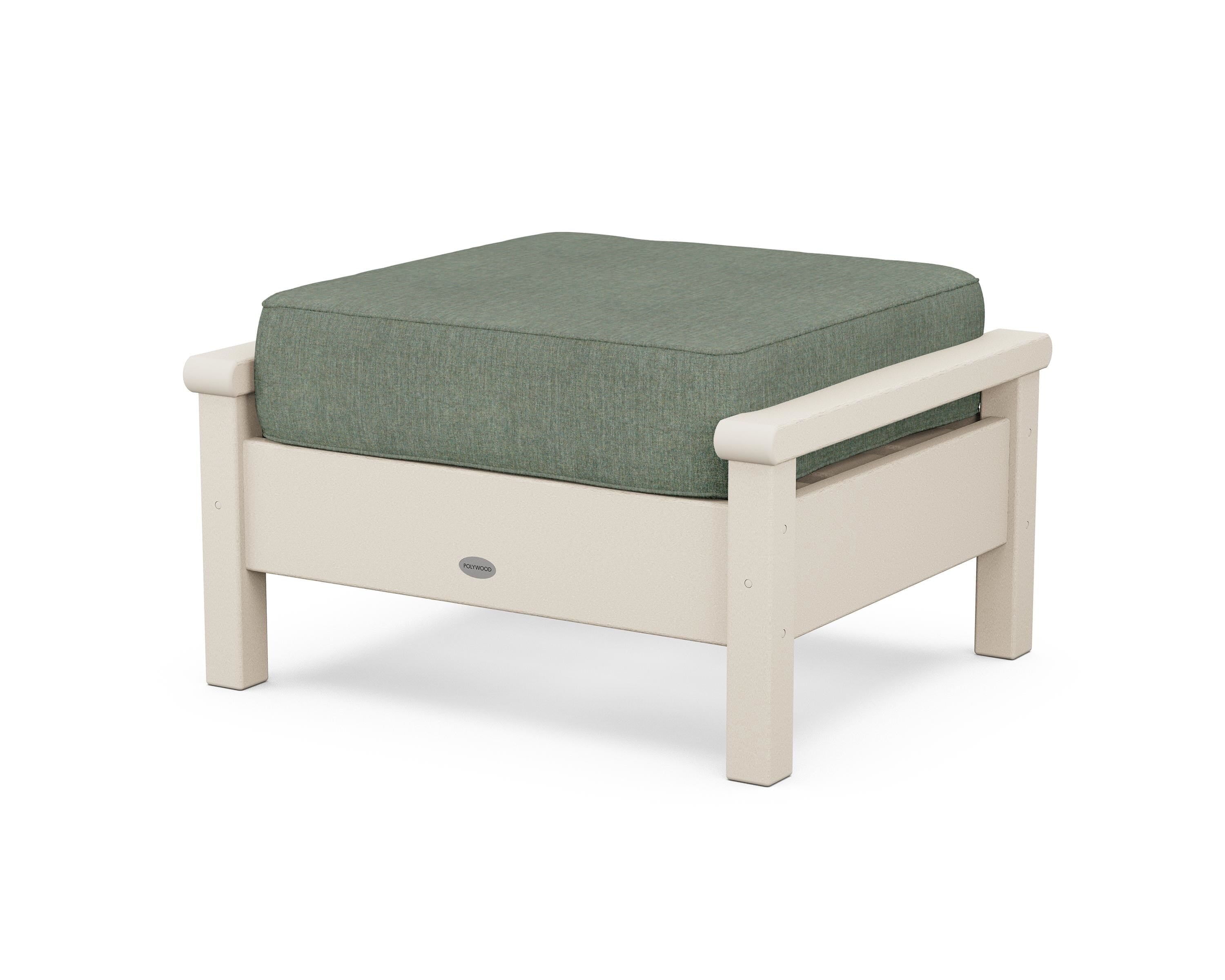 POLYWOOD® Harbour Deep Seating Ottoman in Sand / Cast Sage
