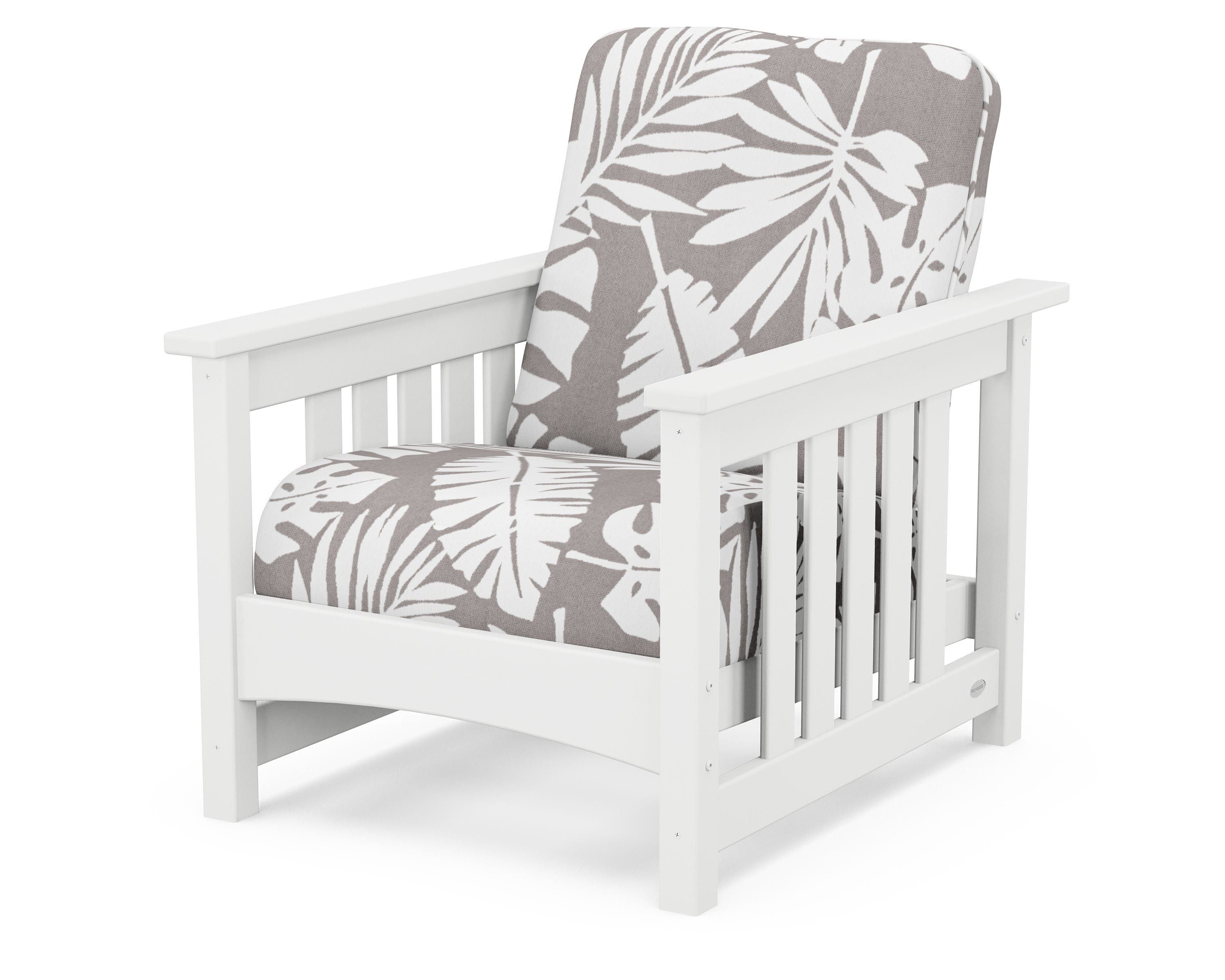 POLYWOOD® Club Mission Chair in White / Leaf Grey Mist