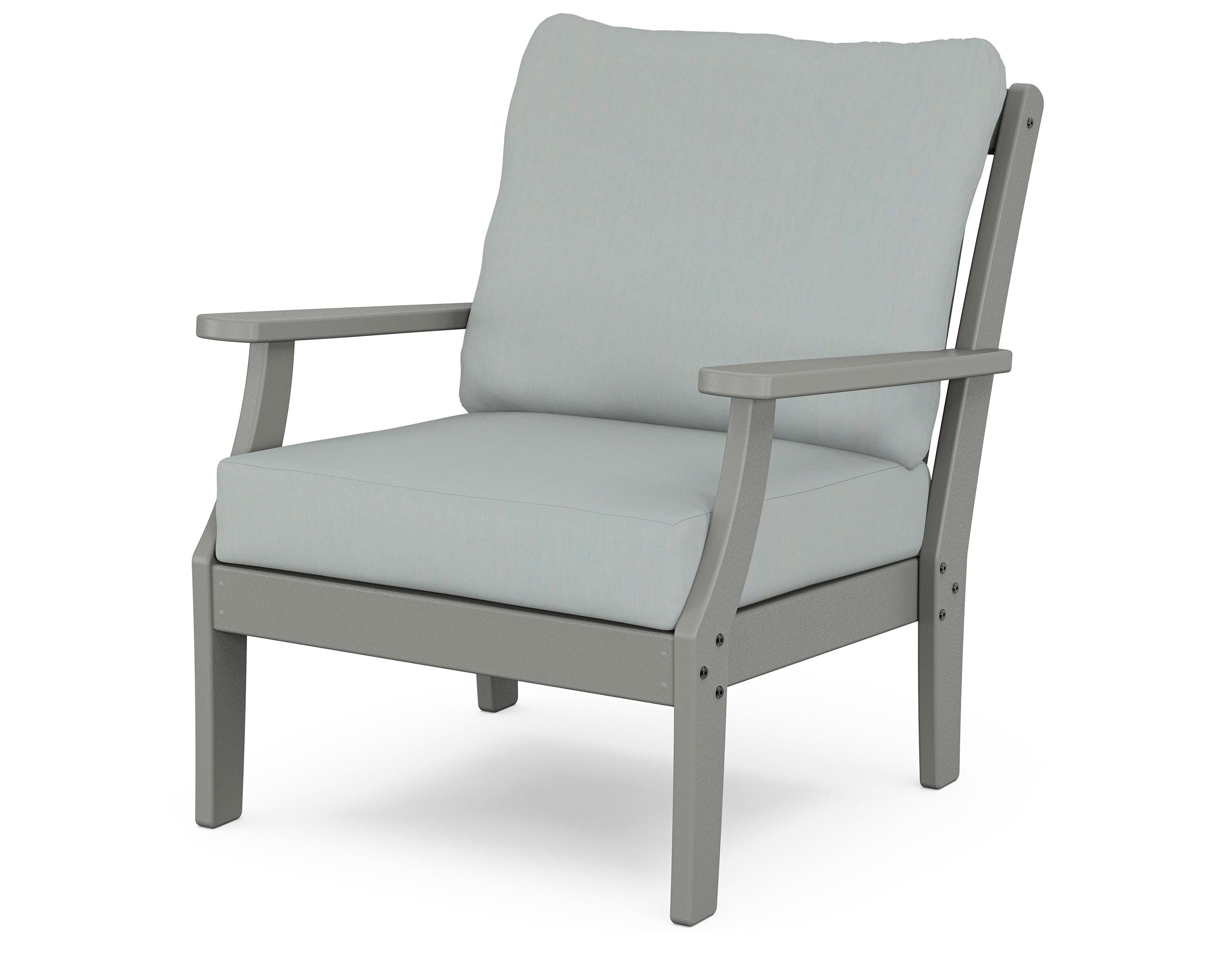 POLYWOOD® Braxton Deep Seating Chair in Slate Grey / Spa