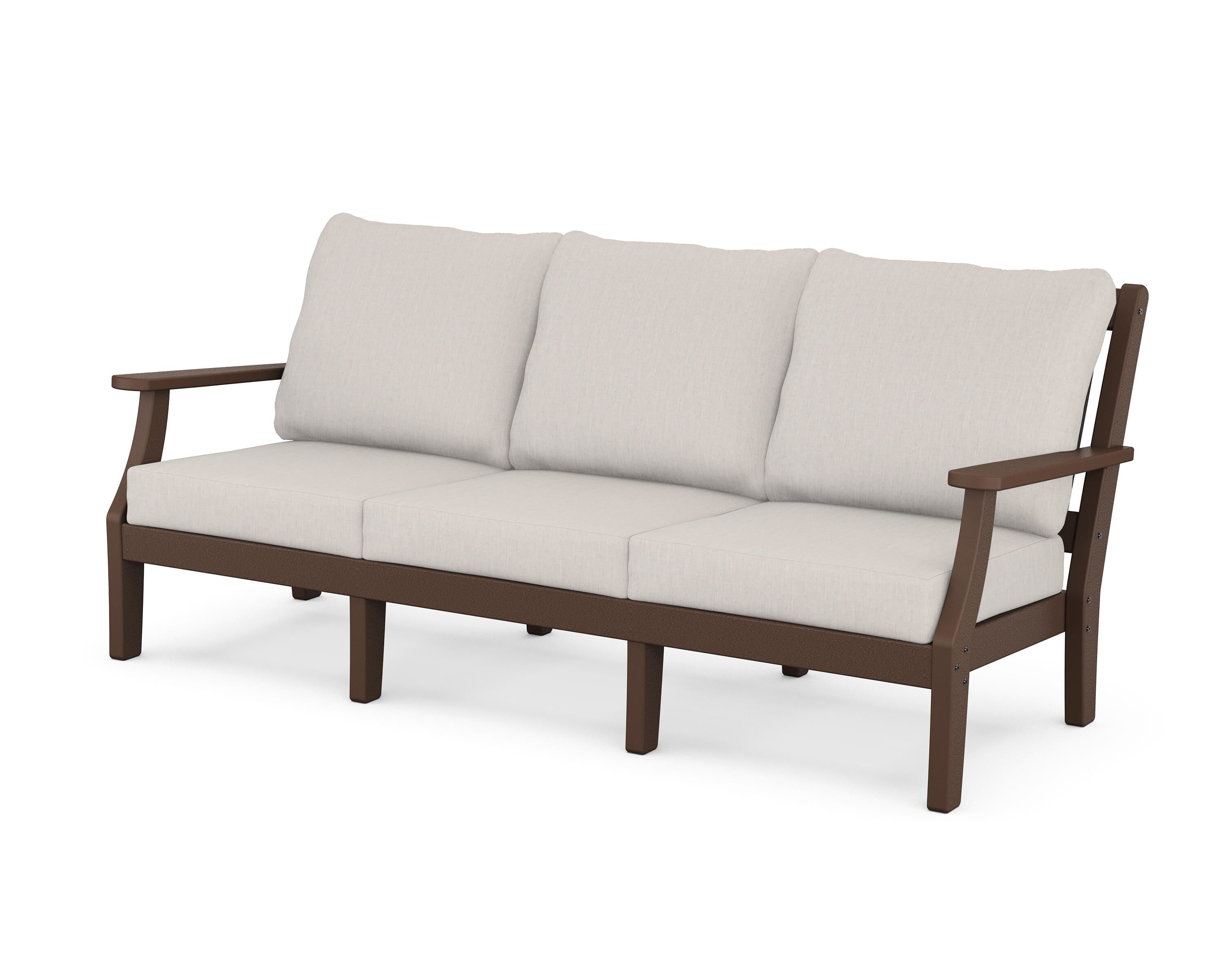 Martha Stewart by POLYWOOD® Chinoiserie Deep Seating Sofa in Mahogany / Cast Ash