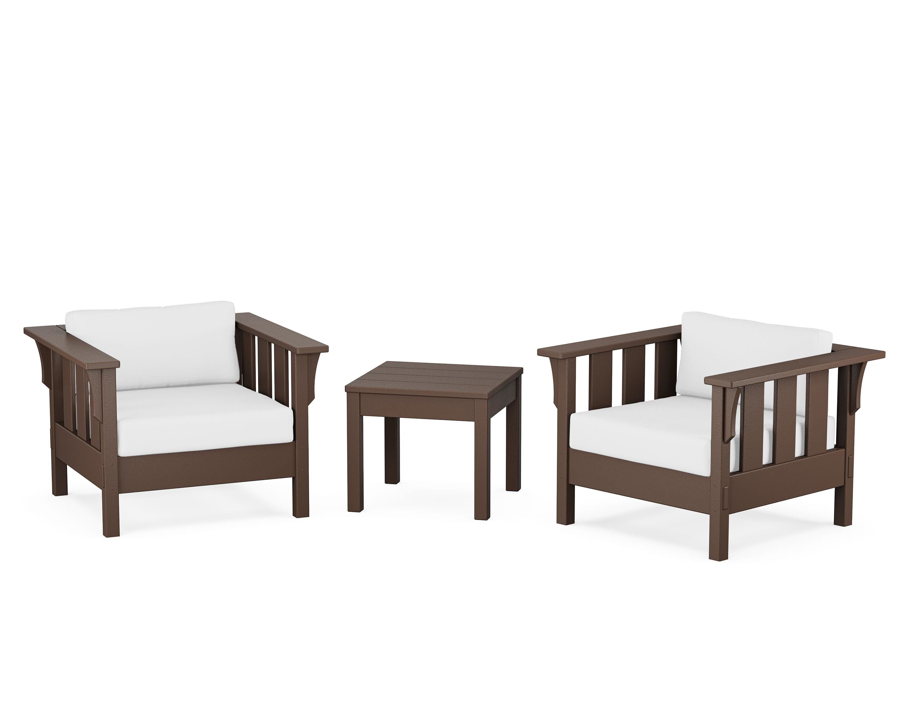 Martha Stewart by POLYWOOD® Acadia 3-Piece Deep Seating Set in Mahogany / Natural