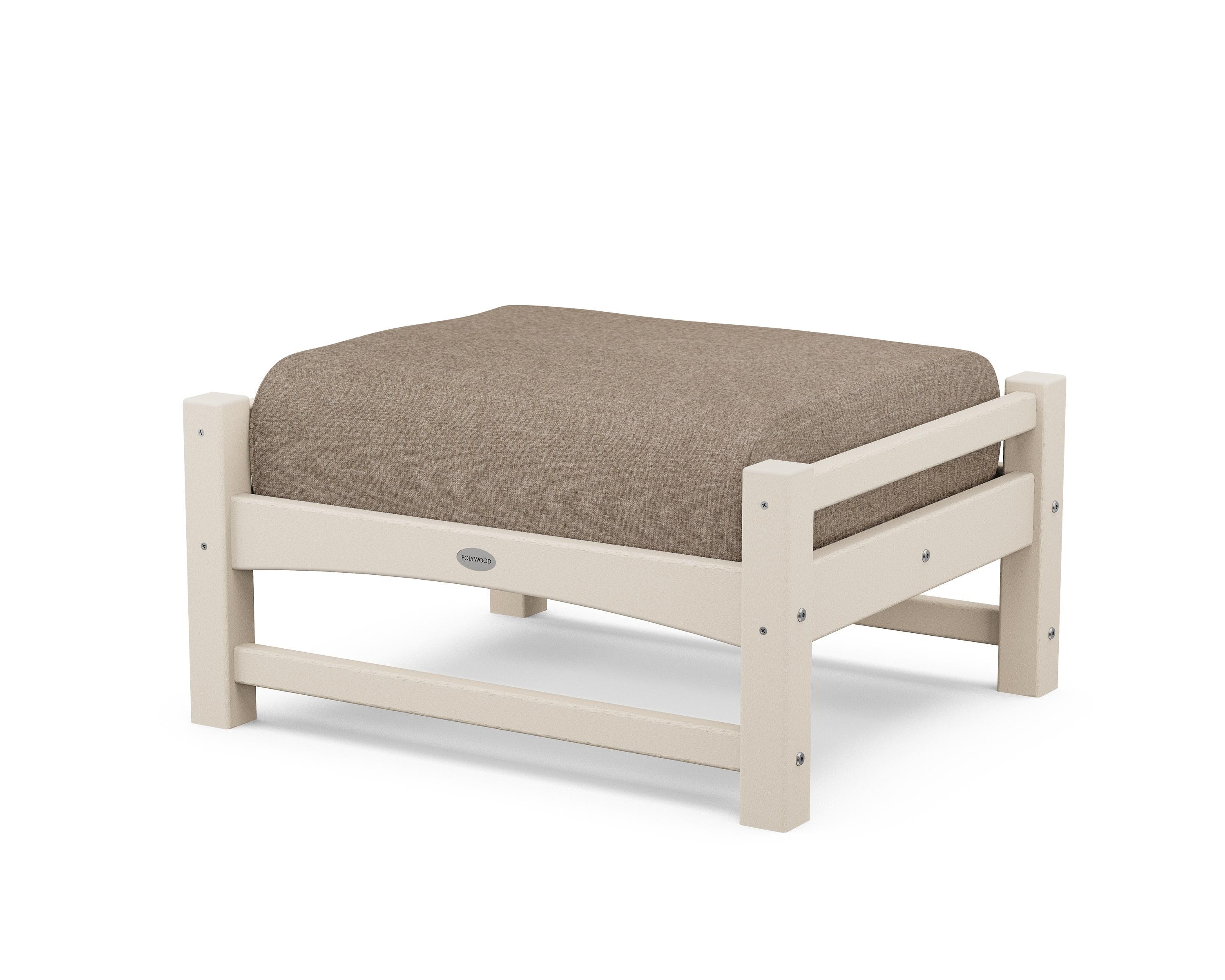 POLYWOOD® Club Ottoman in Sand / Spiced Burlap