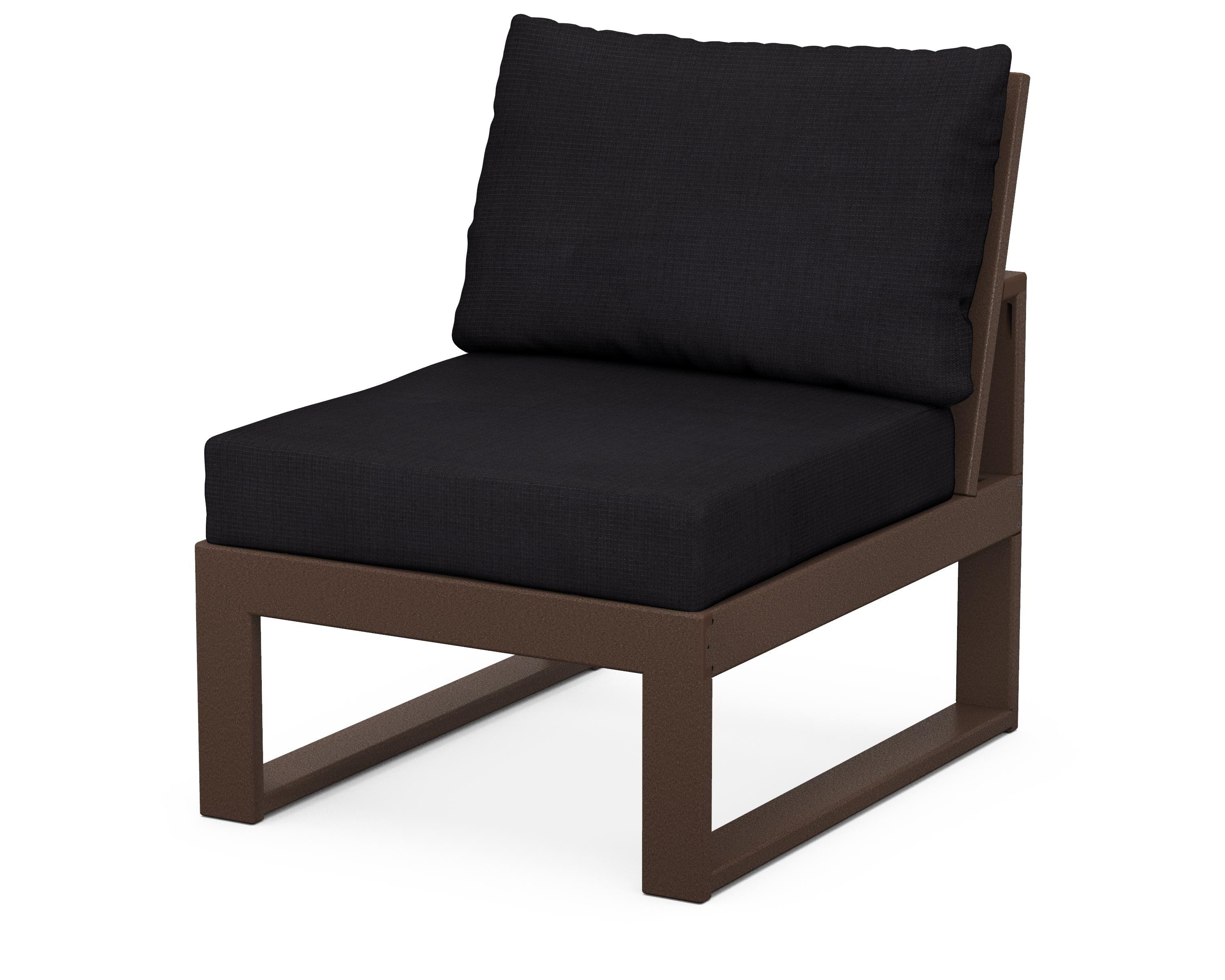 Unbranded Modular Armless Chair in Mahogany / Midnight Linen