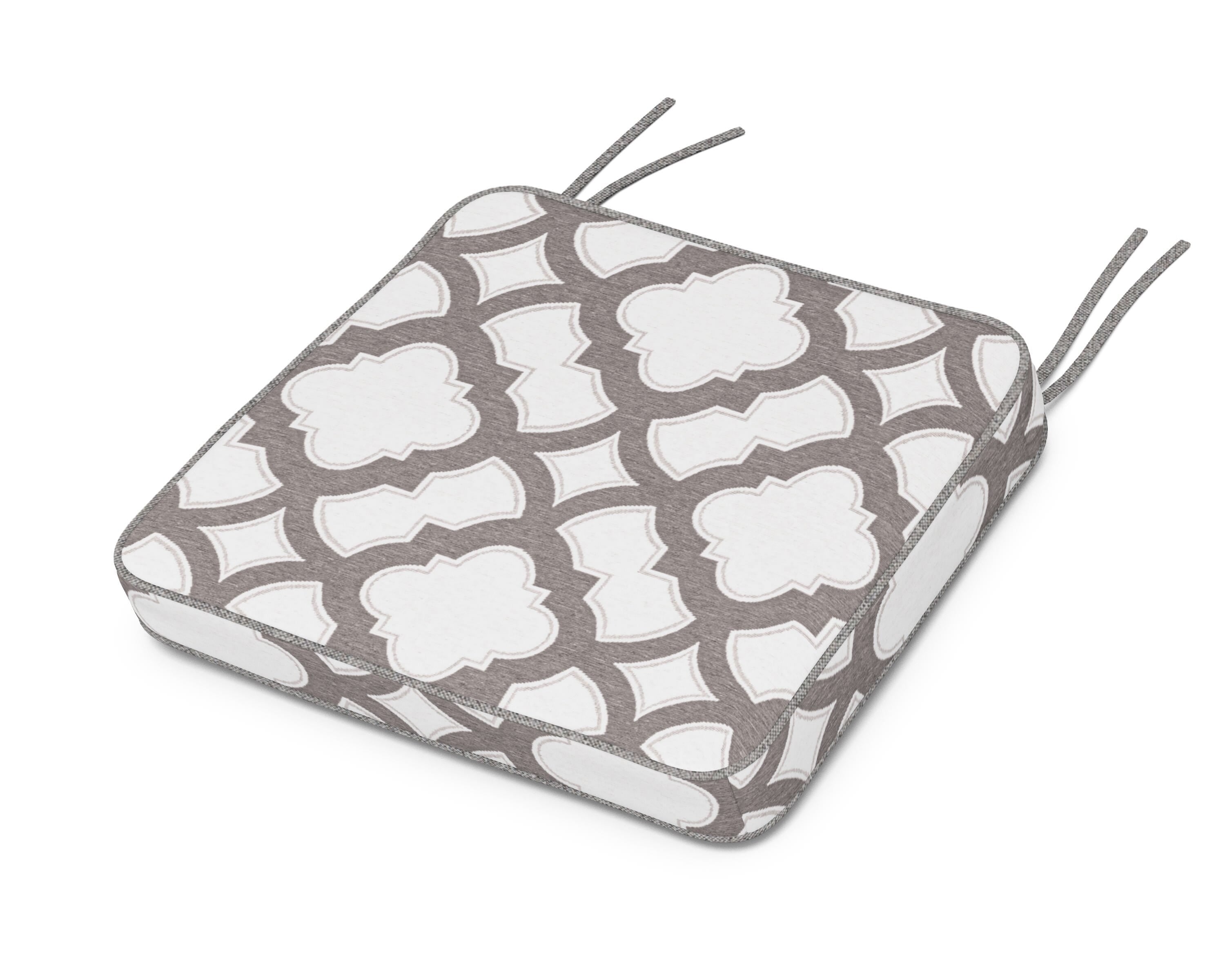 Martha Stewart by POLYWOOD® Chinoiserie Arm Chair Seat Cushion in Trellis Grey Mist