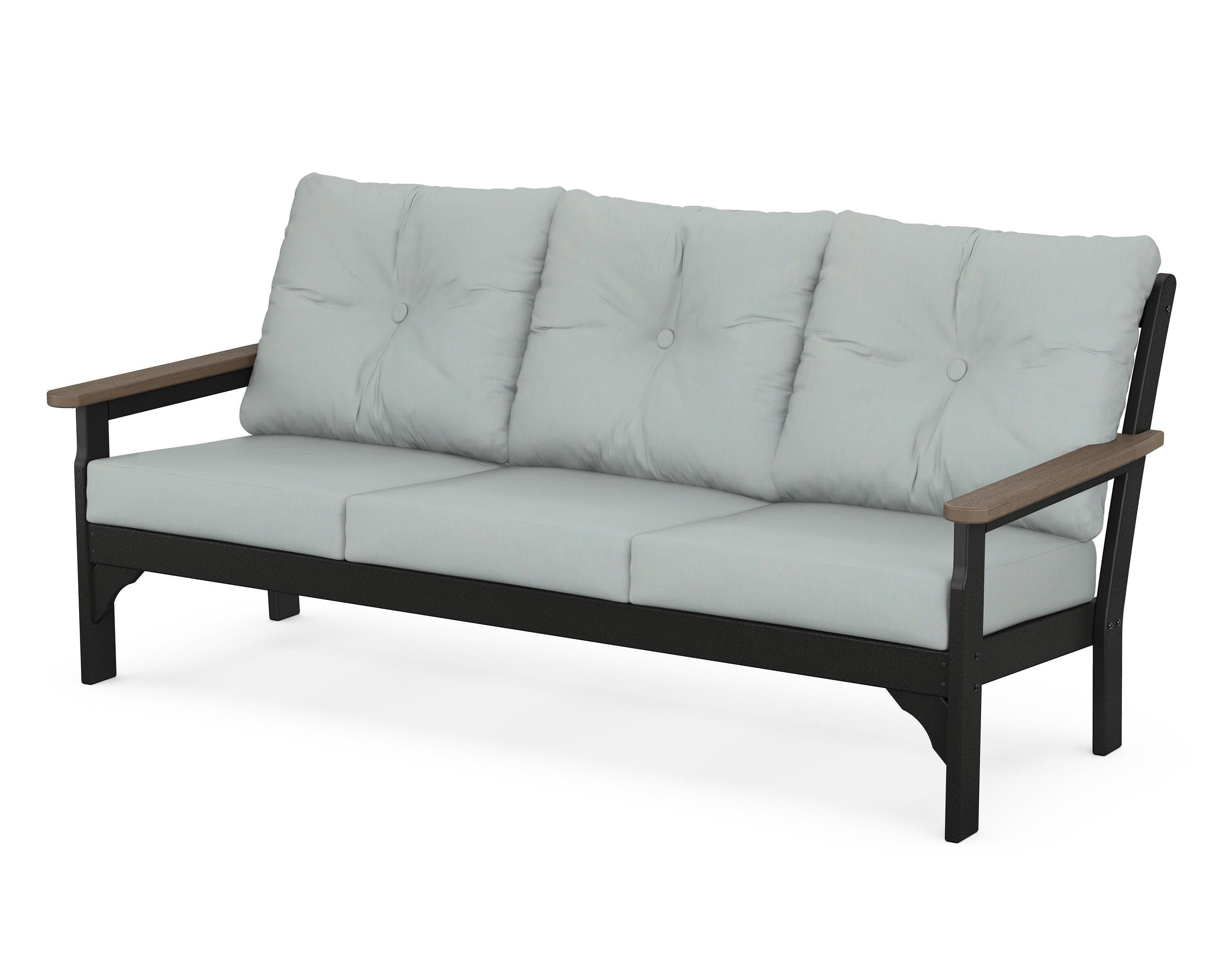 POLYWOOD® Vineyard Deep Seating Sofa in Black / Kona / Spa