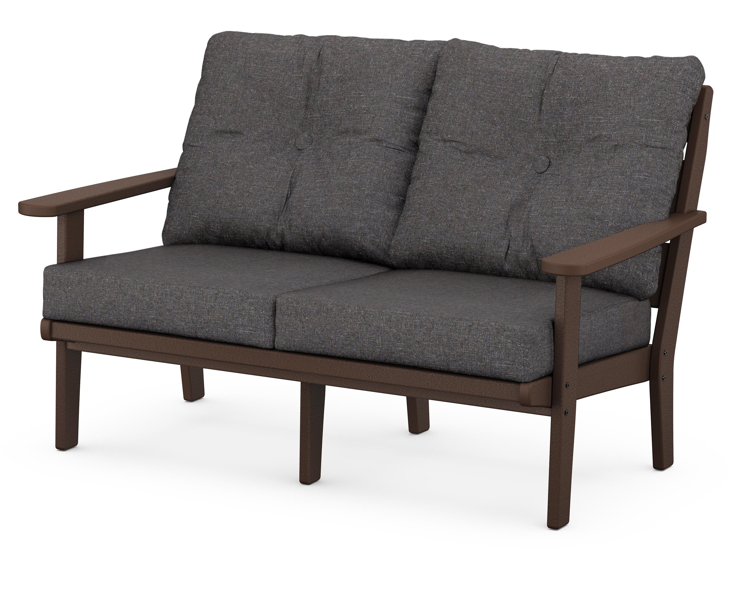 POLYWOOD® Lakeside Deep Seating Loveseat in Mahogany / Ash Charcoal
