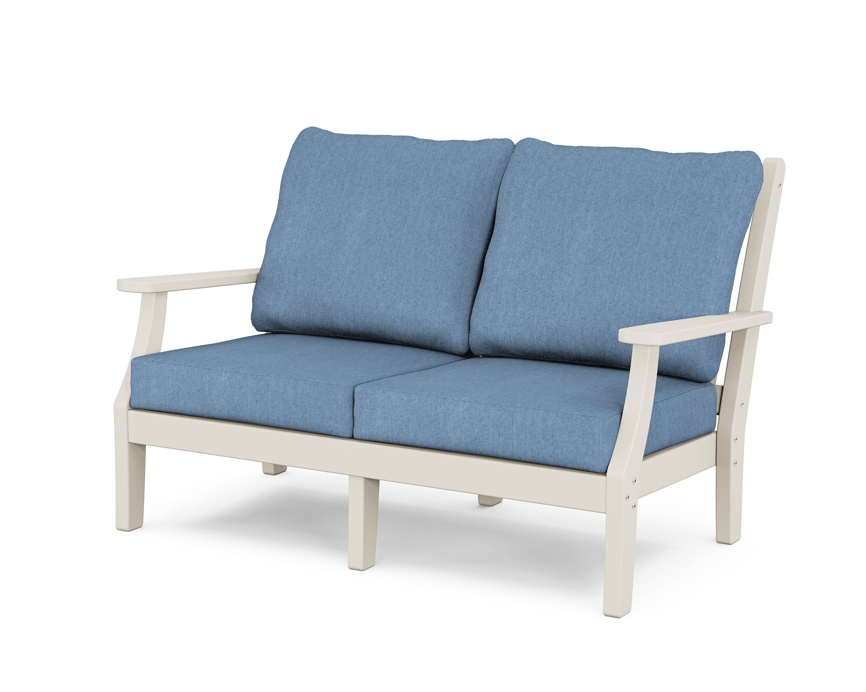 Country Living Wovendale Deep Seating Loveseat in Sand / Sky Blue