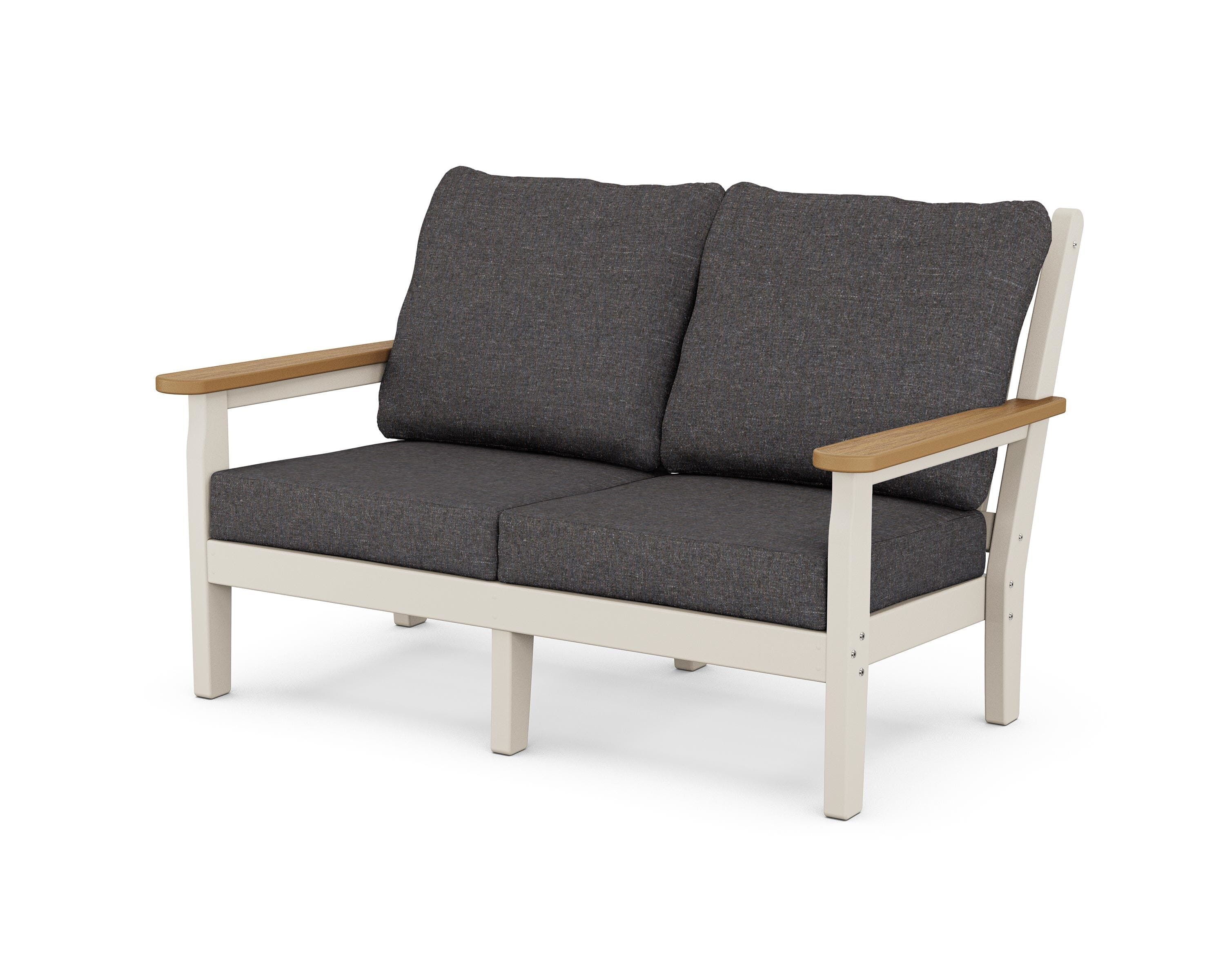 POLYWOOD® Chippendale Deep Seating Loveseat in Sand / Natural / Ash Charcoal