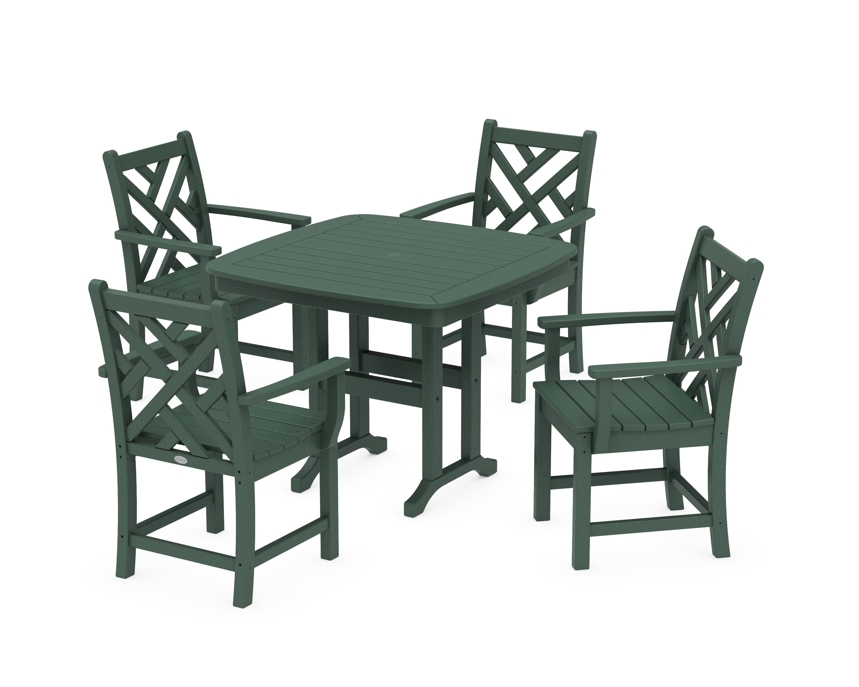 POLYWOOD® Chippendale 5-Piece Dining Set in Green