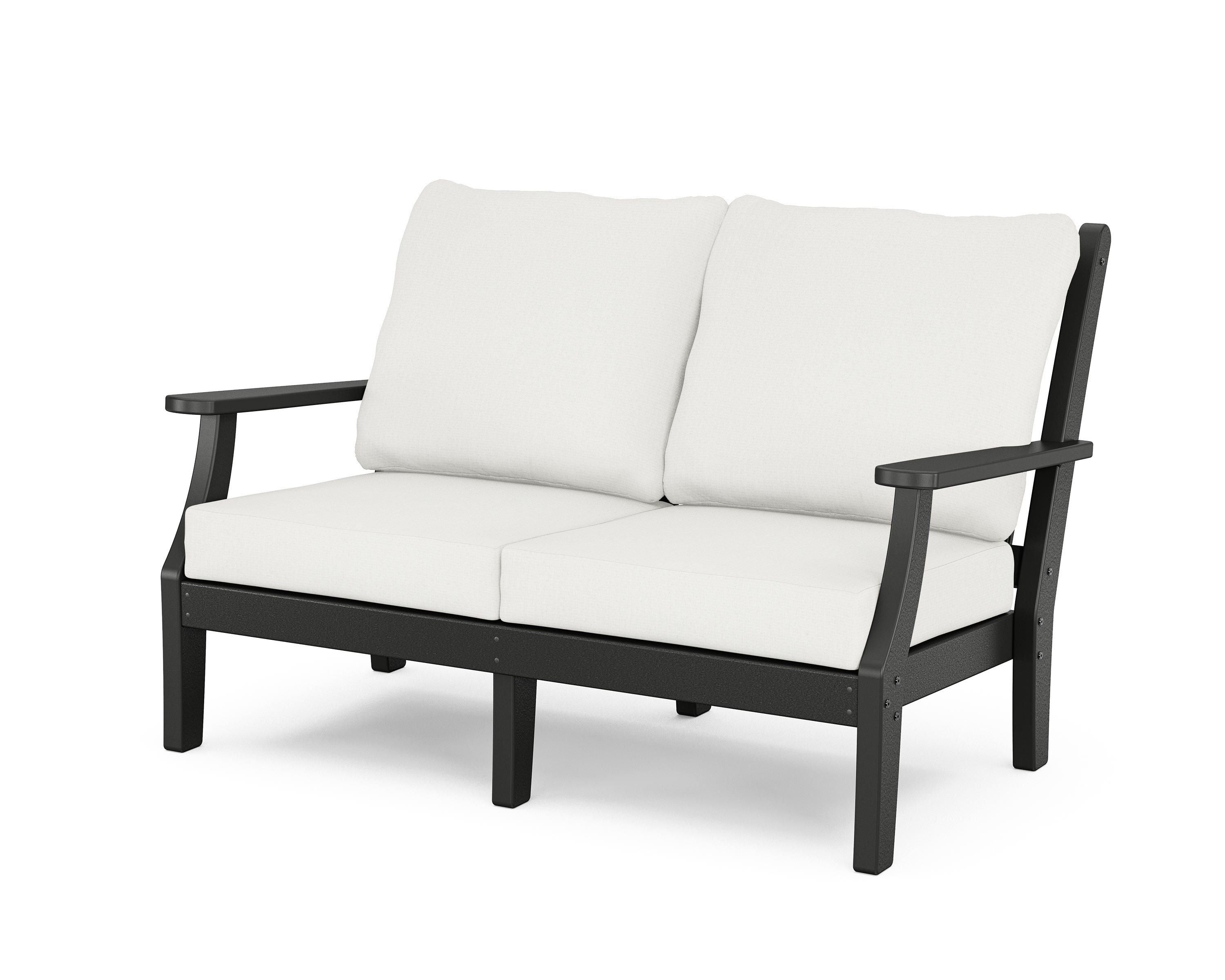Country Living Wovendale Deep Seating Loveseat in Black / Natural Linen