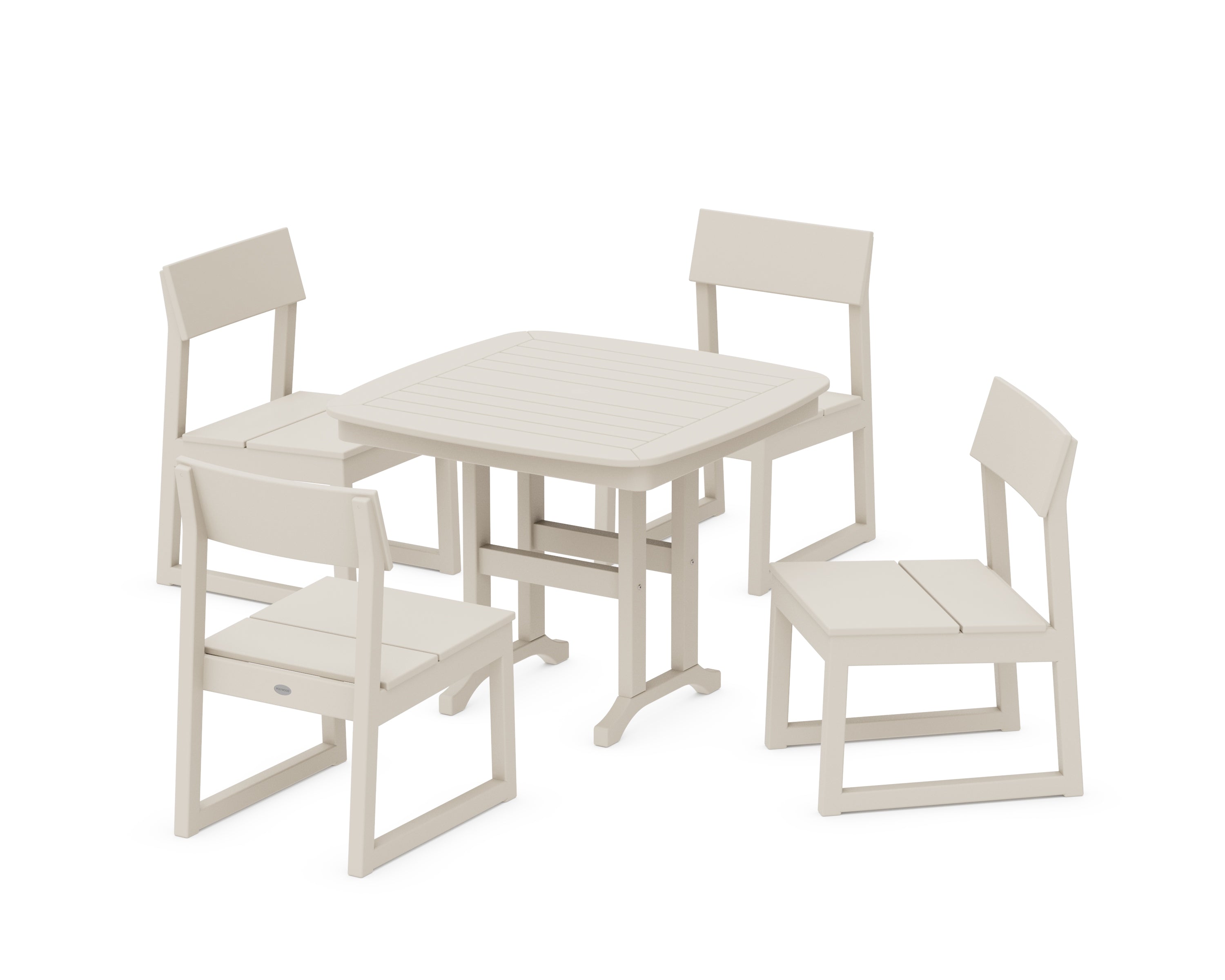 POLYWOOD® EDGE Side Chair 5-Piece Dining Set in Sand