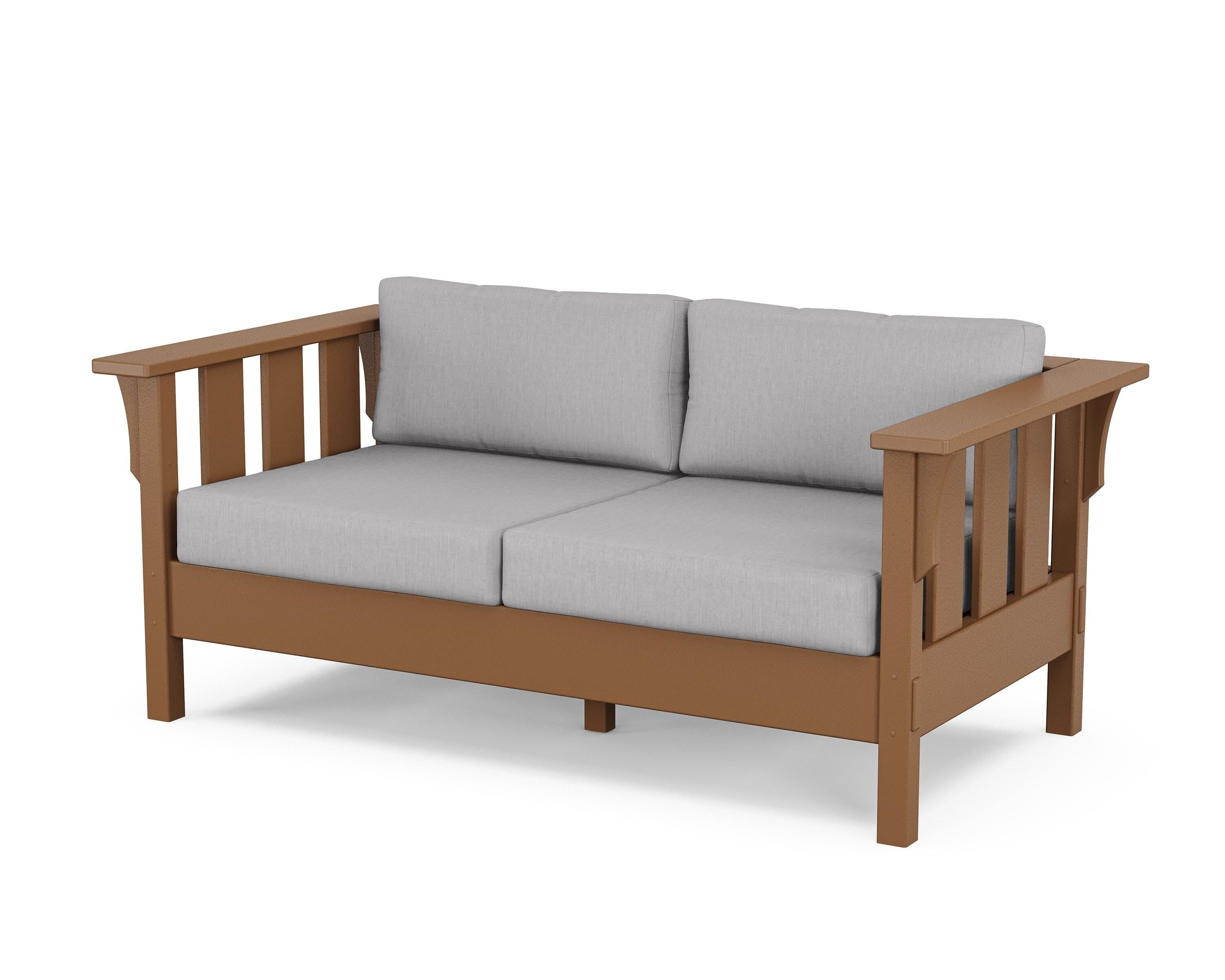 Martha Stewart by POLYWOOD® Acadia Deep Seating Loveseat in Teak / Granite