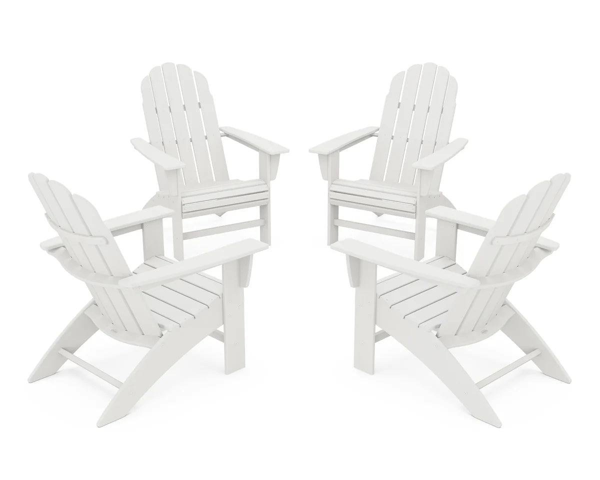 4-Piece Vineyard Curveback Adirondack Chair Conversation Set