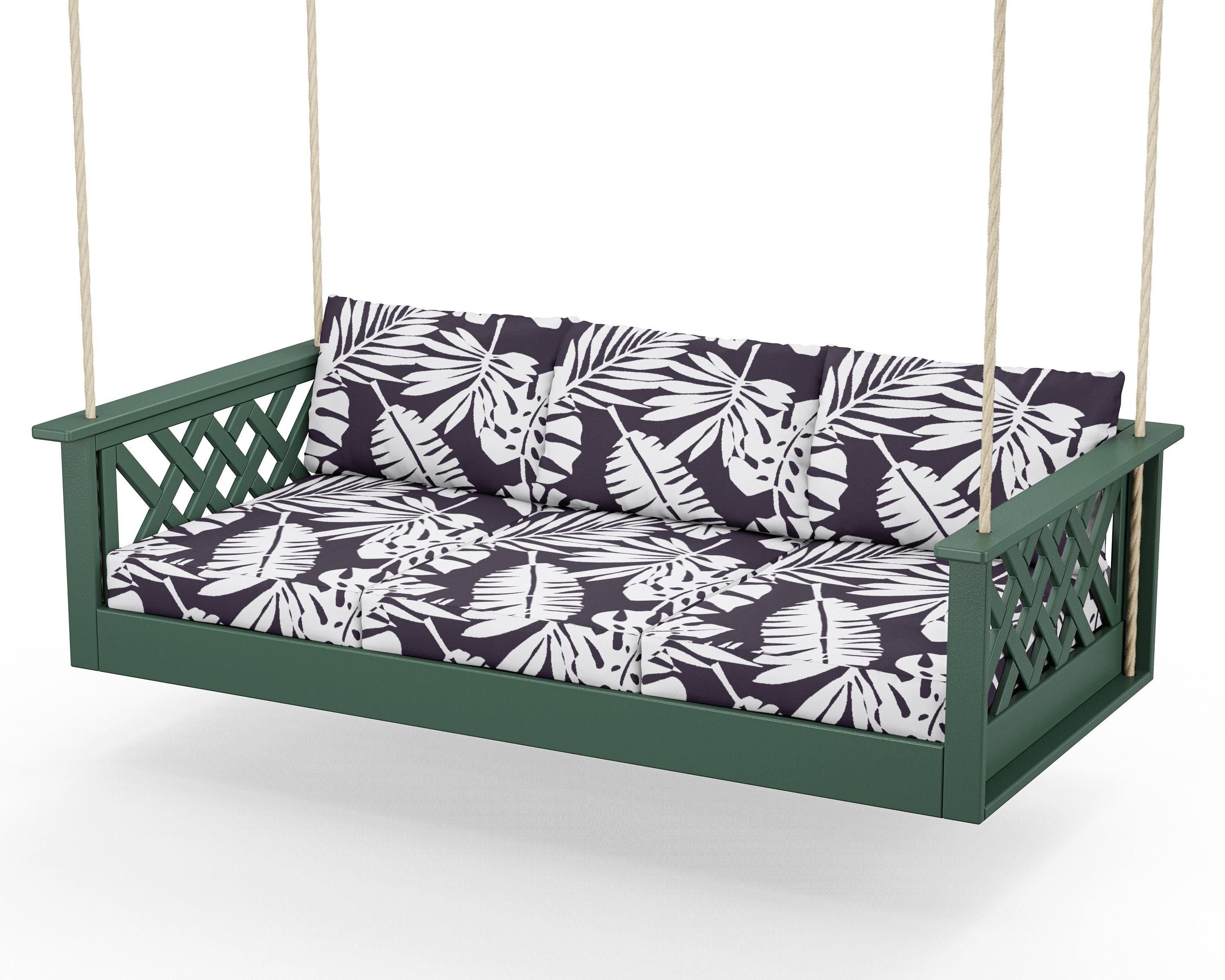 Country Living Wovendale Daybed Swing in Green / Leaf Navy