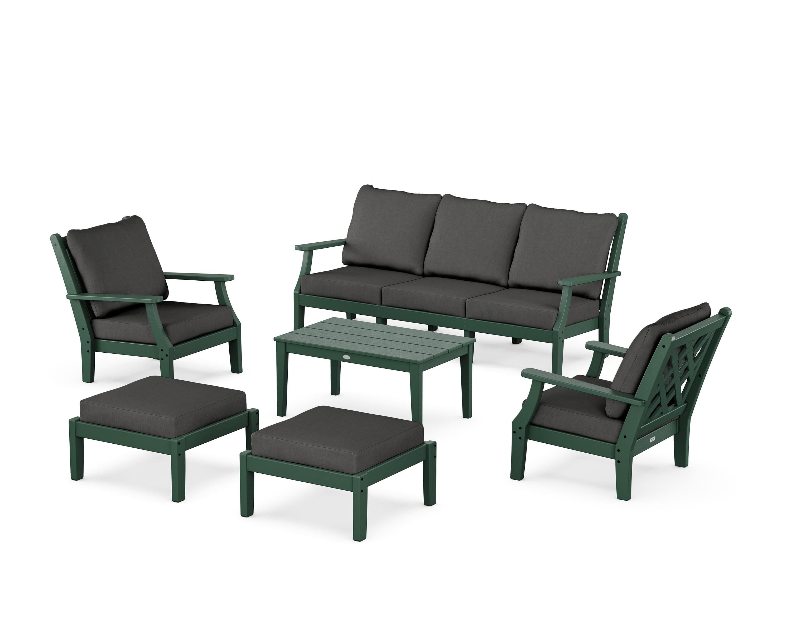 Country Living Wovendale 6-Piece Lounge Sofa Set in Green / Spectrum Carbon