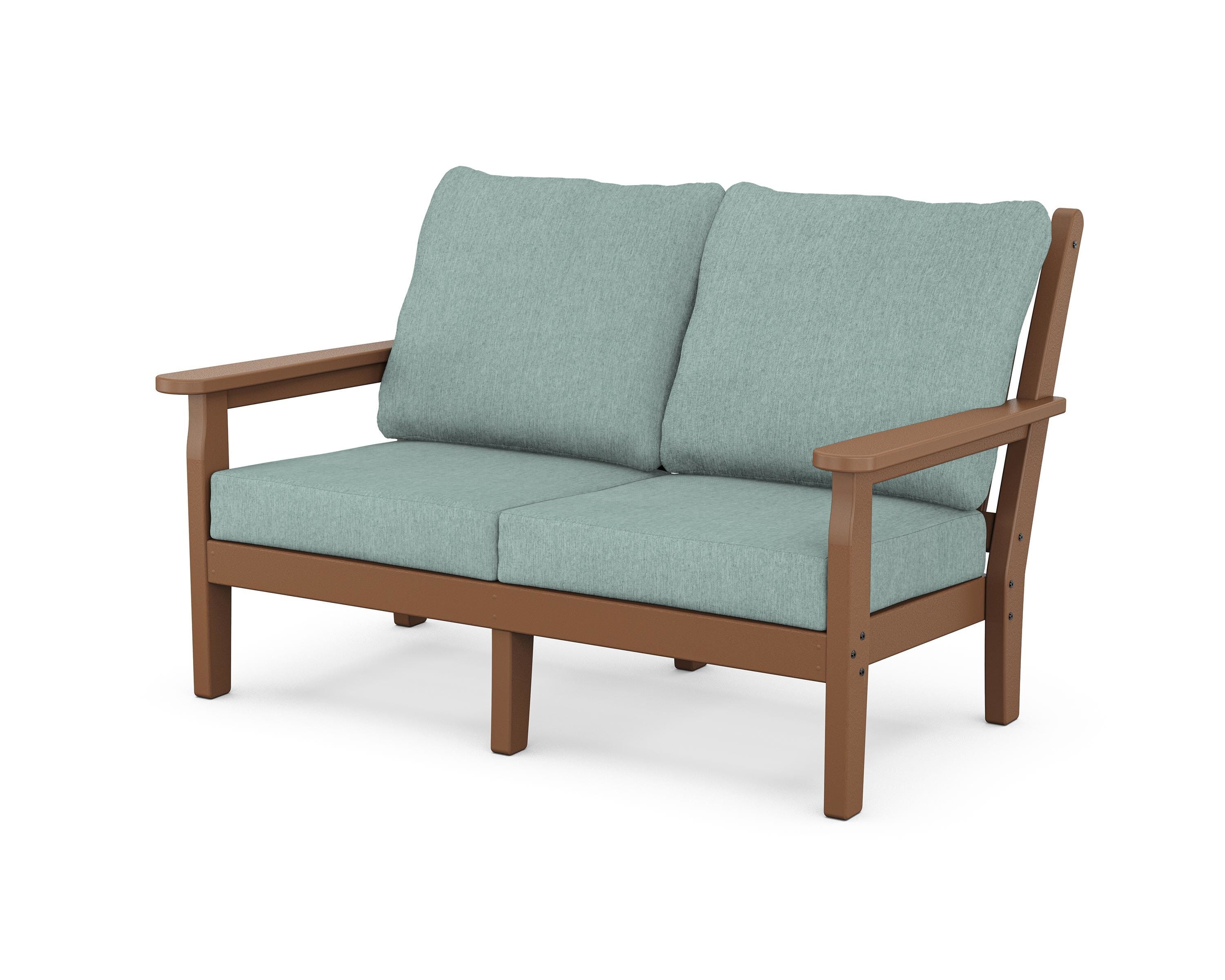 POLYWOOD® Chippendale Deep Seating Loveseat in Teak / Glacier Spa