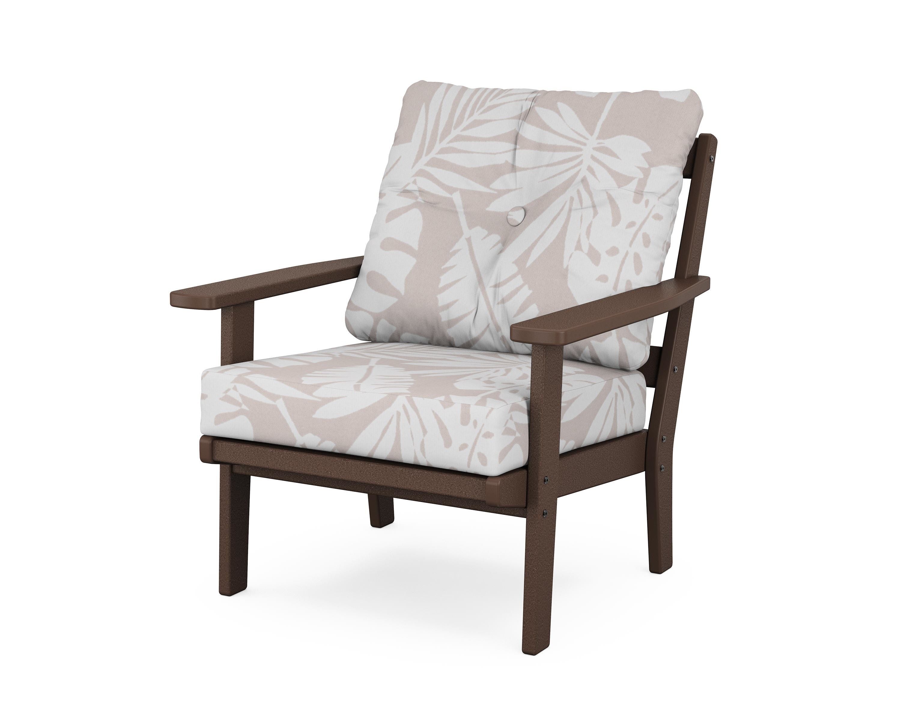 POLYWOOD® Oxford Deep Seating Chair in Mahogany / Leaf Dune Burlap