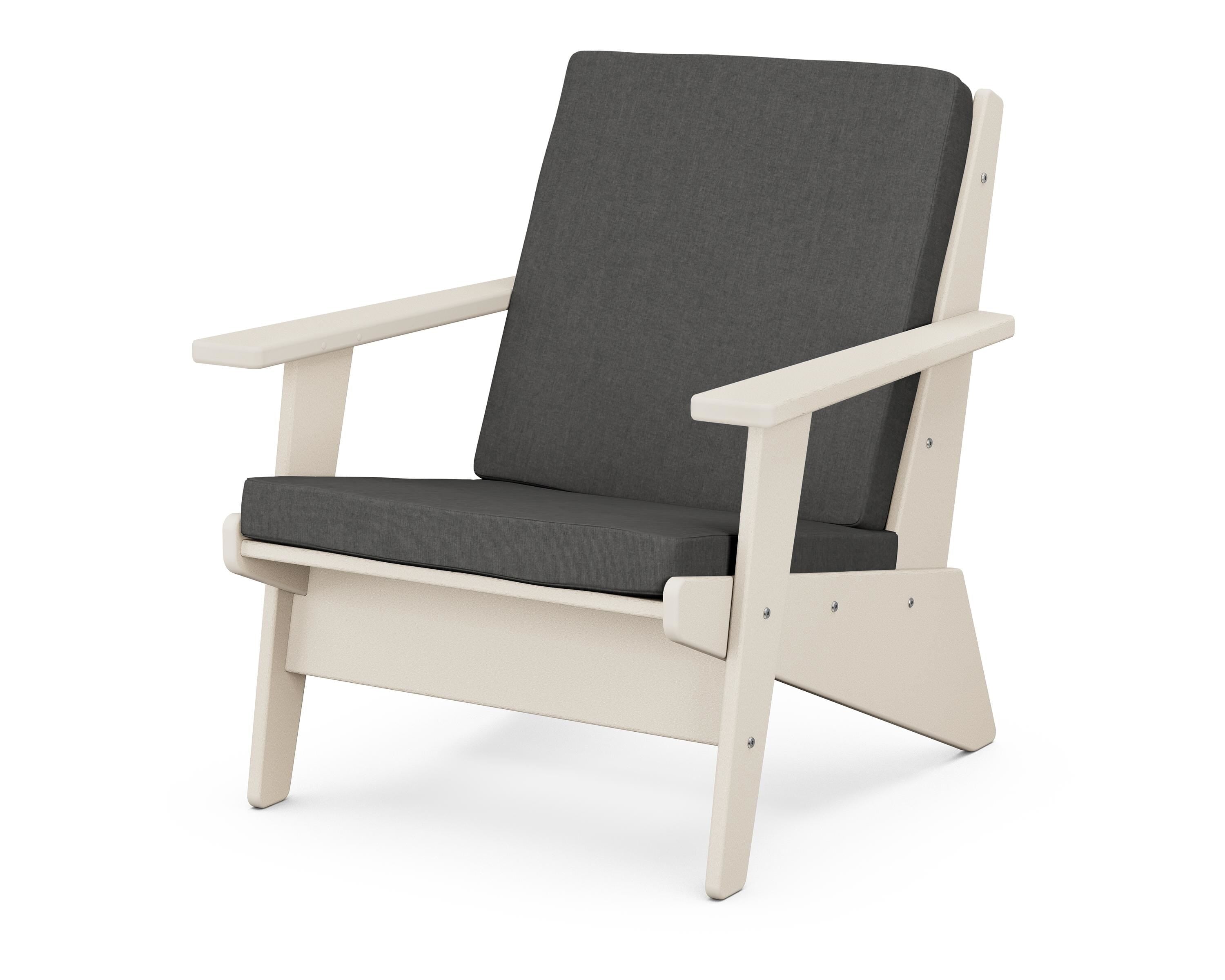 POLYWOOD® Riviera Modern Lounge Chair in Sand / Spectrum Carbon