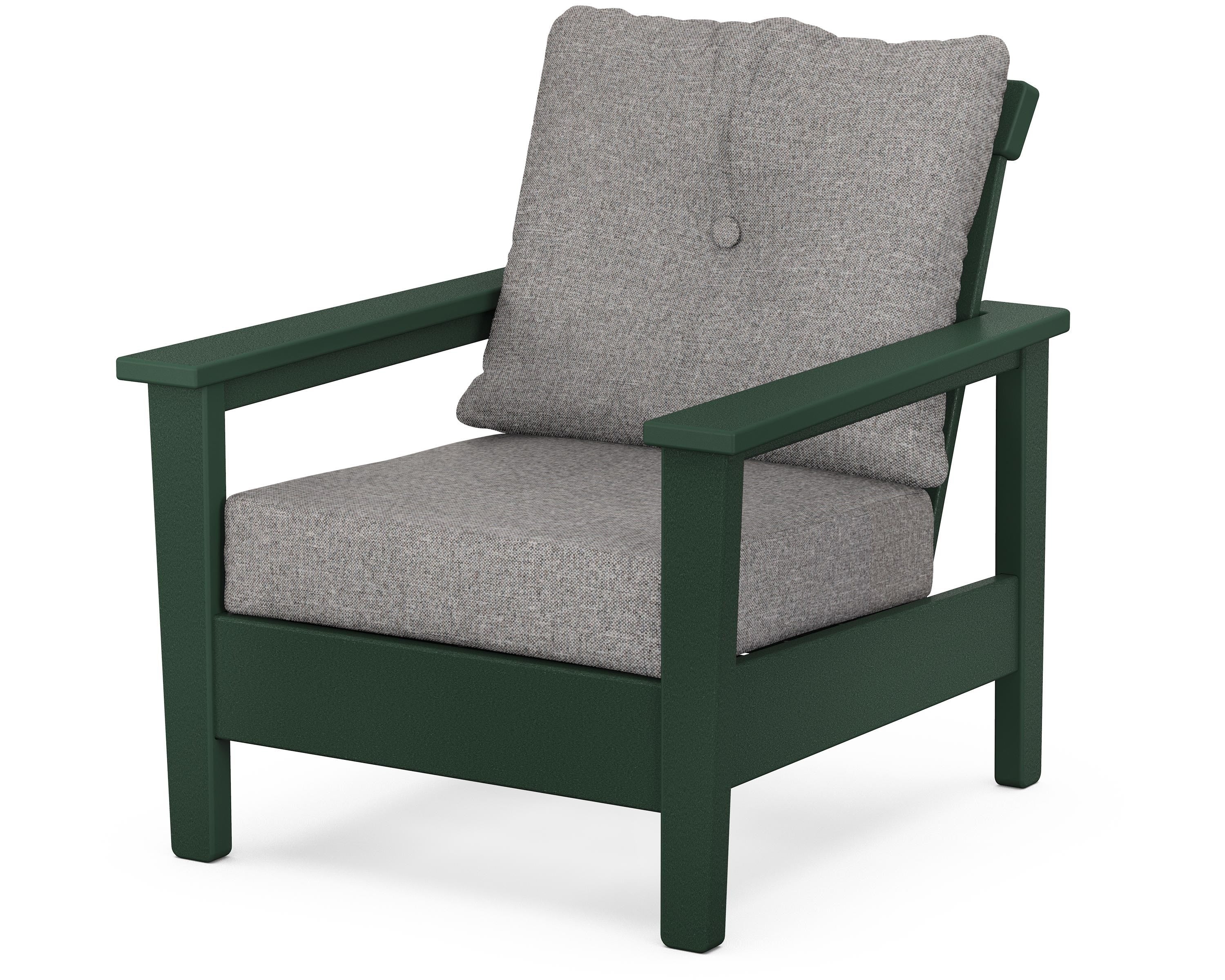 POLYWOOD® Prescott Deep Seating Chair in Green / Grey Mist