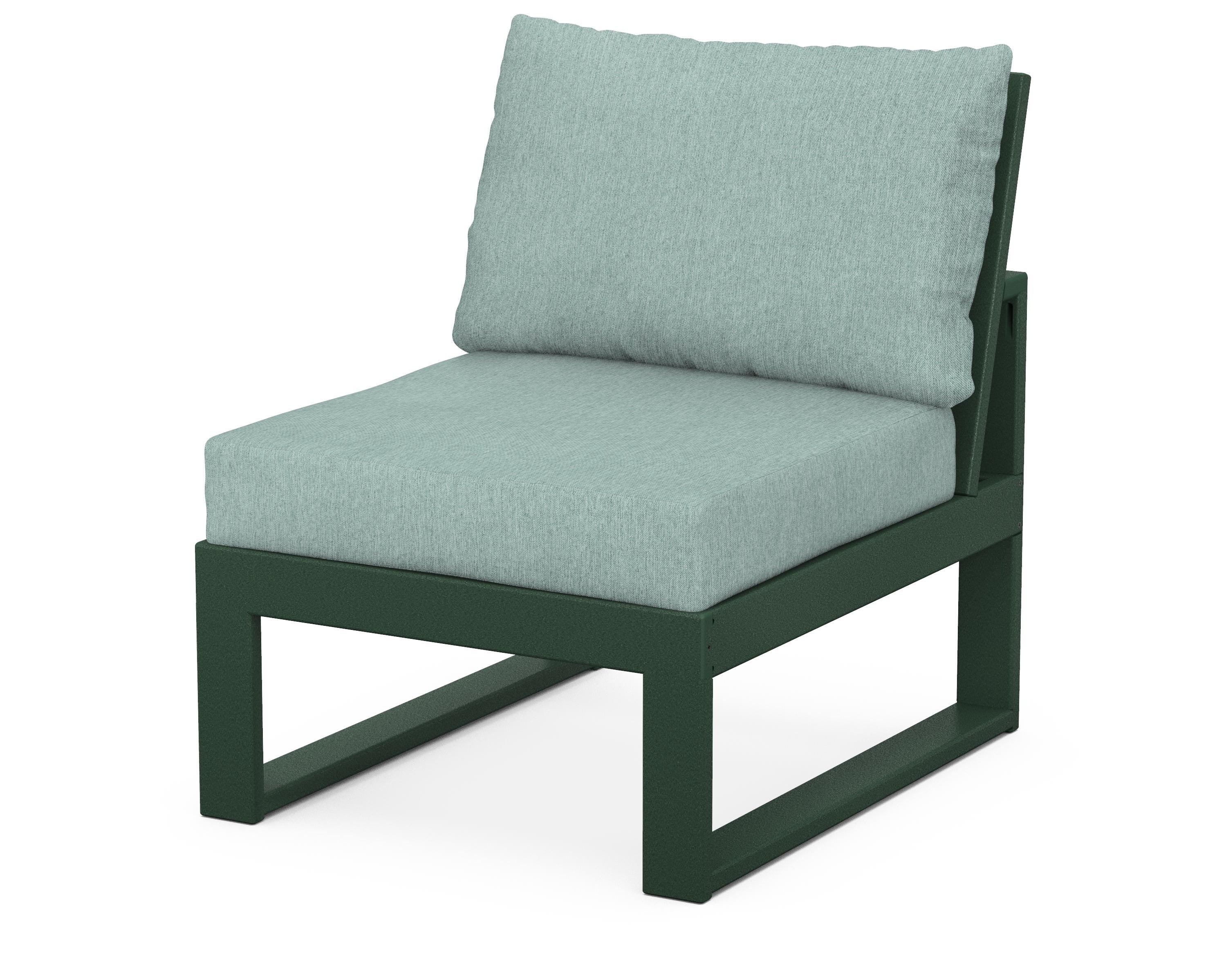 Unbranded Modular Armless Chair in Green / Glacier Spa