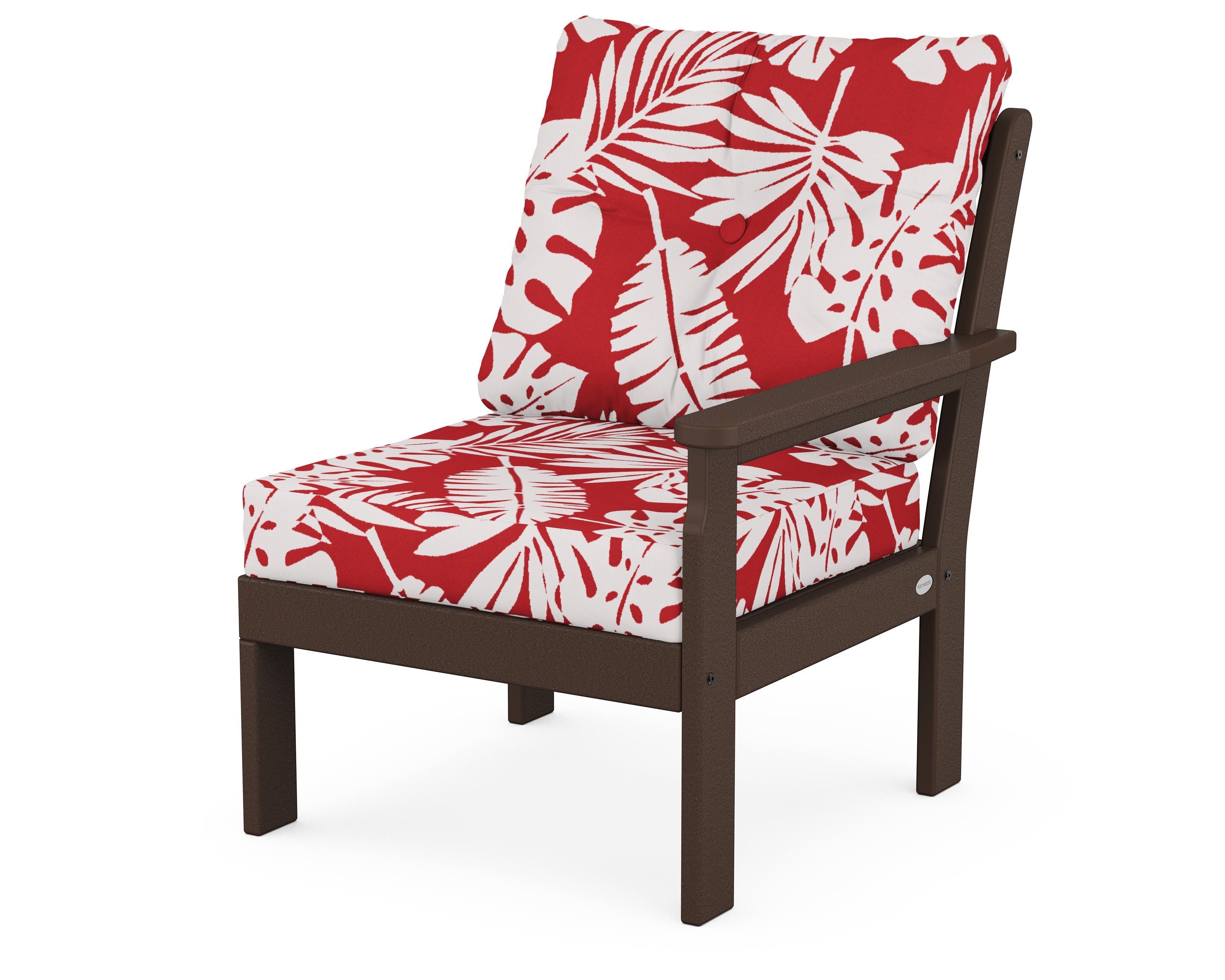 POLYWOOD® Vineyard Modular Right Arm Chair in Mahogany / Leaf Crimson