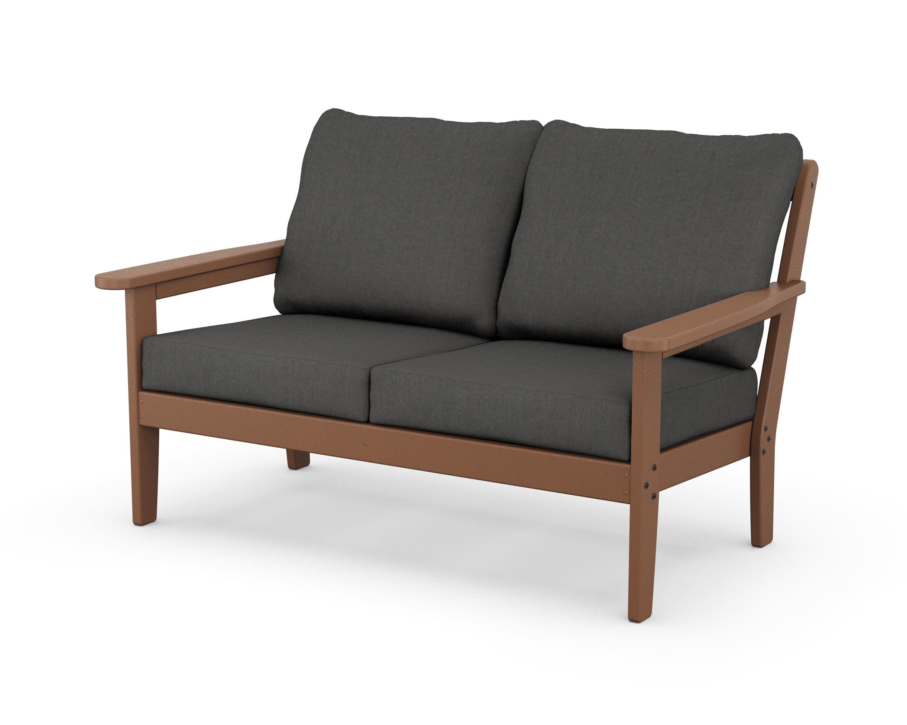 Country Living Cottage Deep Seating Loveseat in Teak / Spectrum Carbon