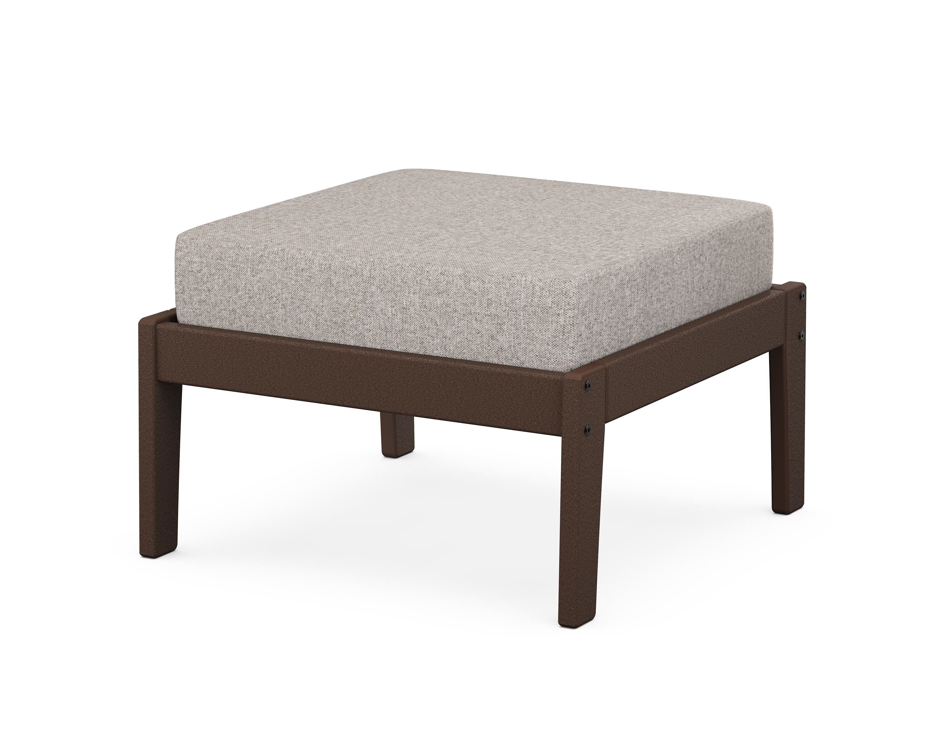Unbranded Deep Seating Ottoman in Mahogany / Weathered Tweed