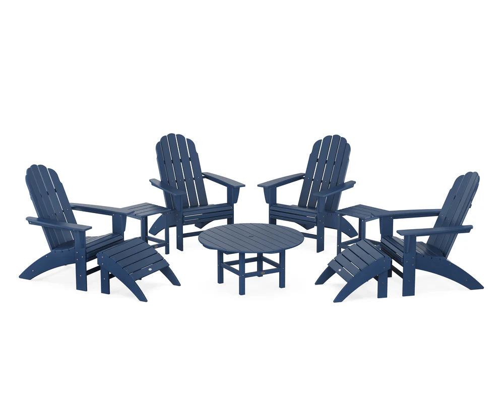 Vineyard Curveback Adirondack Chair 9-Piece Conversation Set
