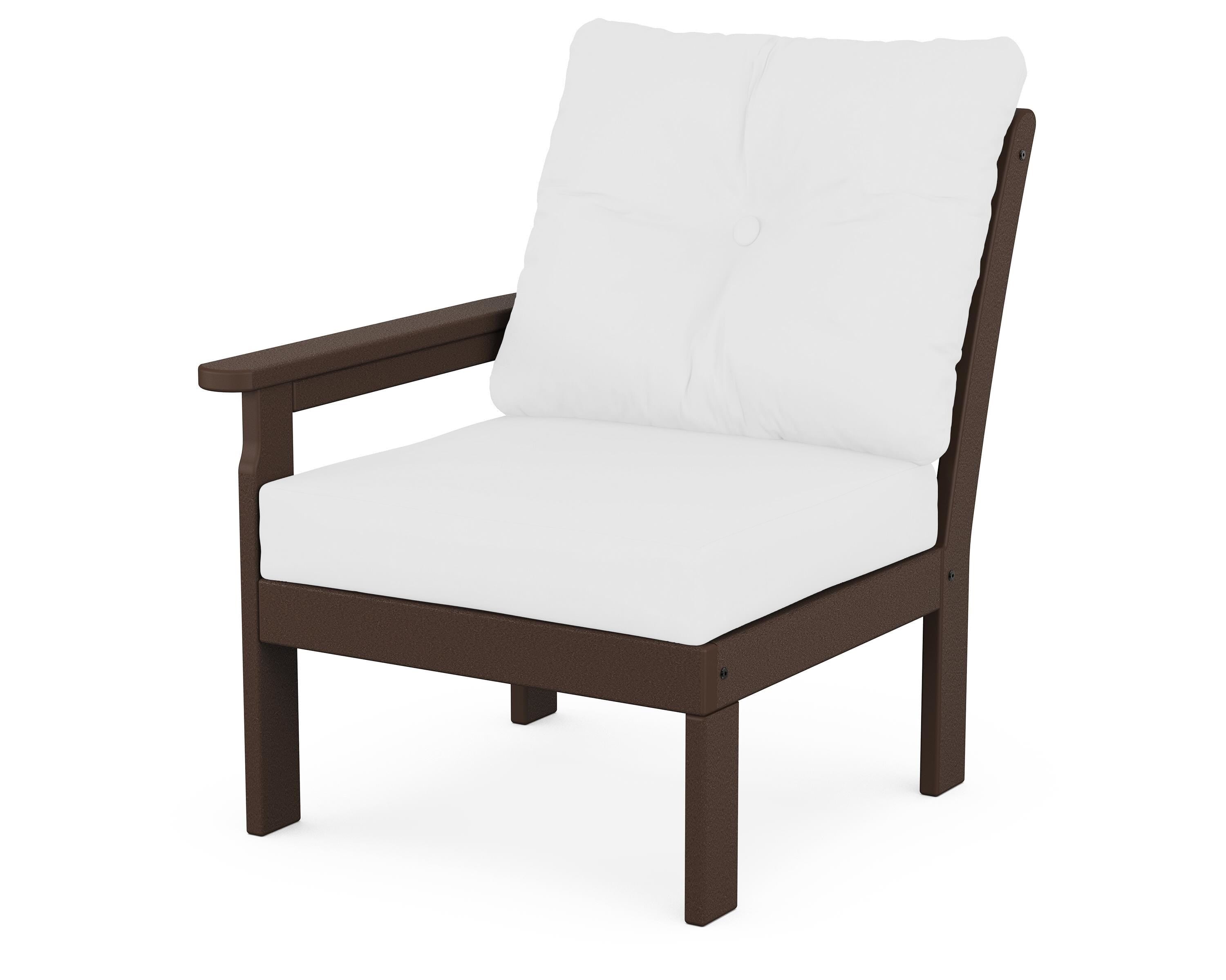 POLYWOOD® Vineyard Modular Left Arm Chair in Mahogany / Natural
