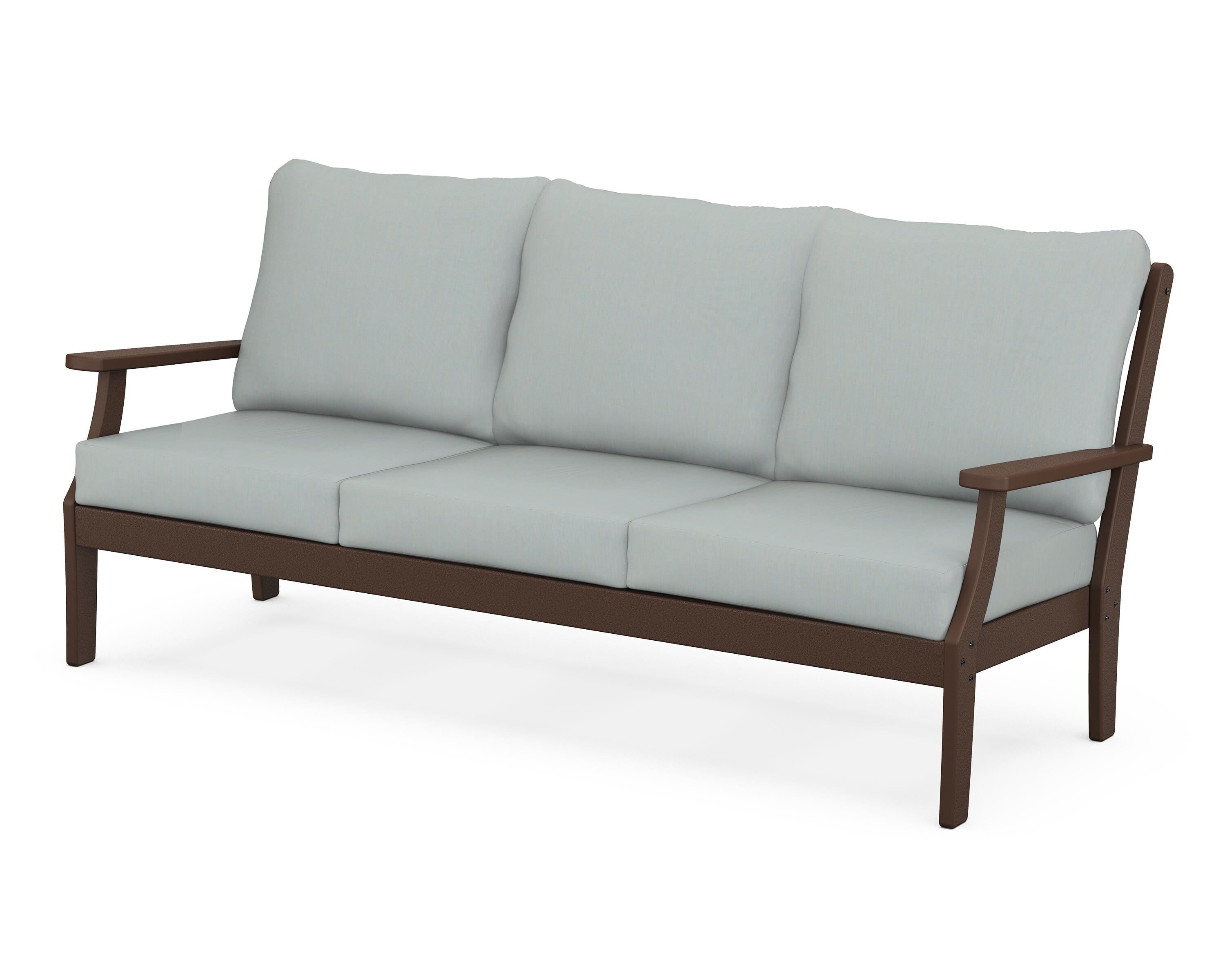 POLYWOOD® Braxton Deep Seating Sofa in Mahogany / Spa