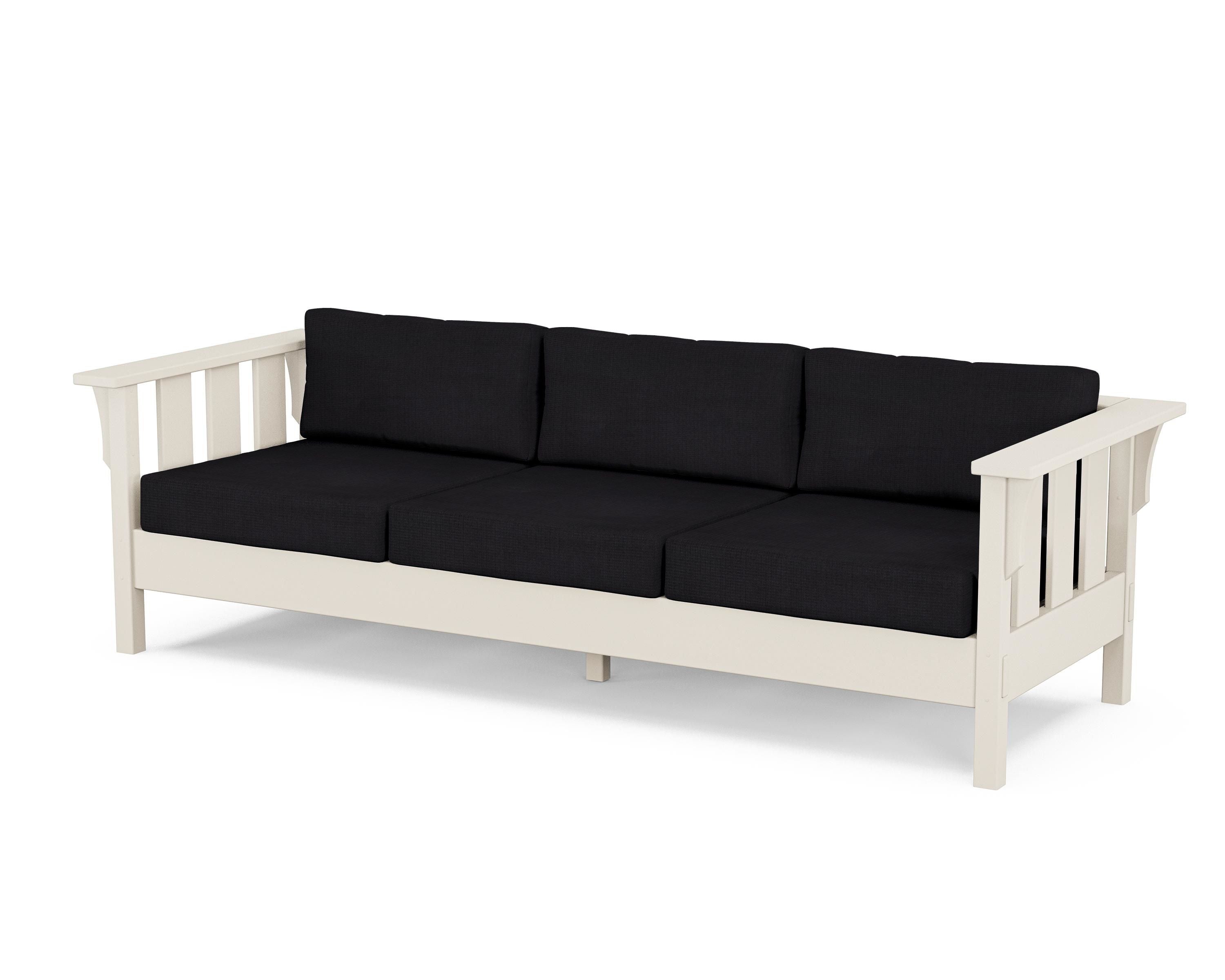 Martha Stewart by POLYWOOD® Acadia Deep Seating Sofa in Sand / Midnight Linen
