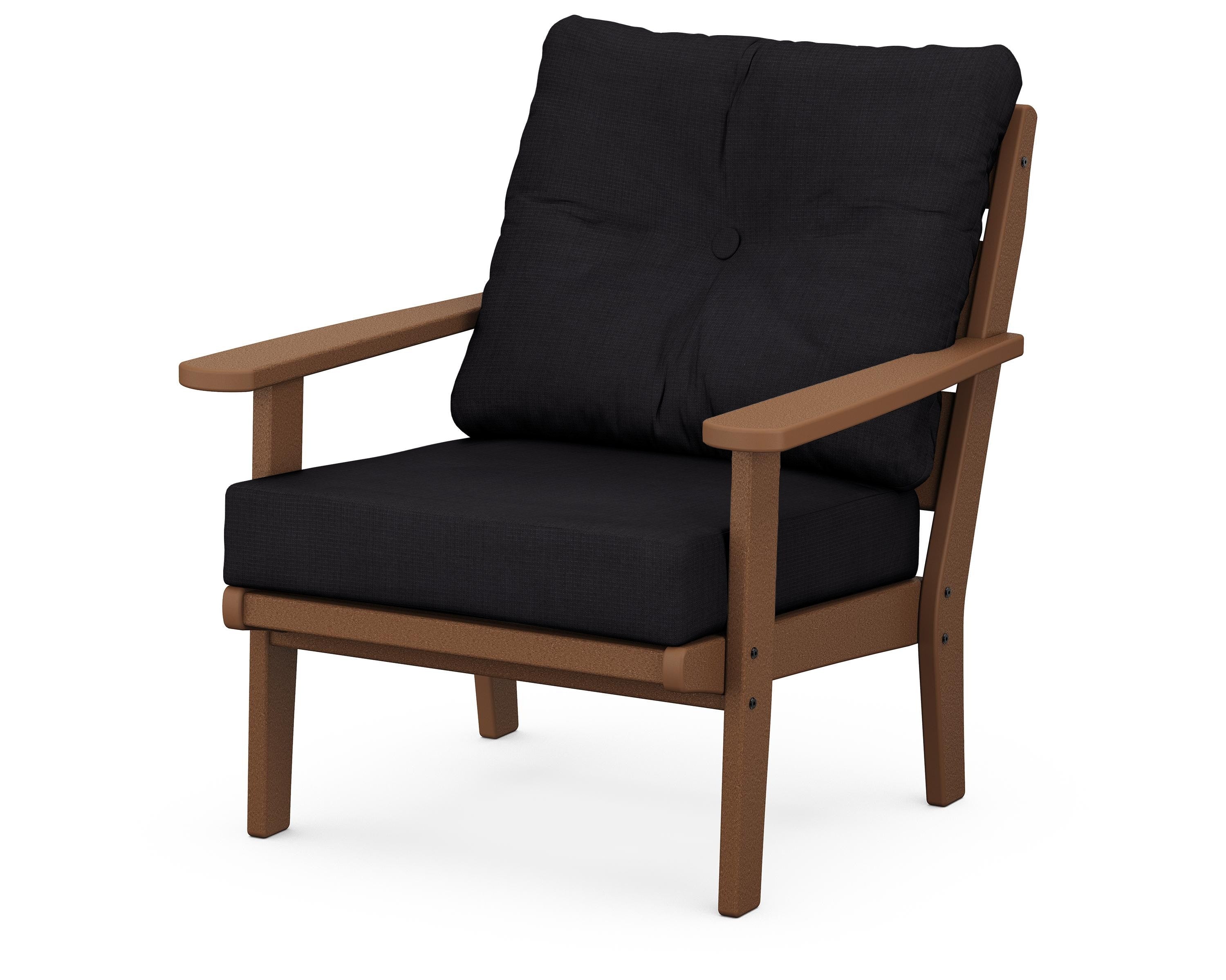 POLYWOOD® Lakeside Deep Seating Chair in Teak / Midnight Linen