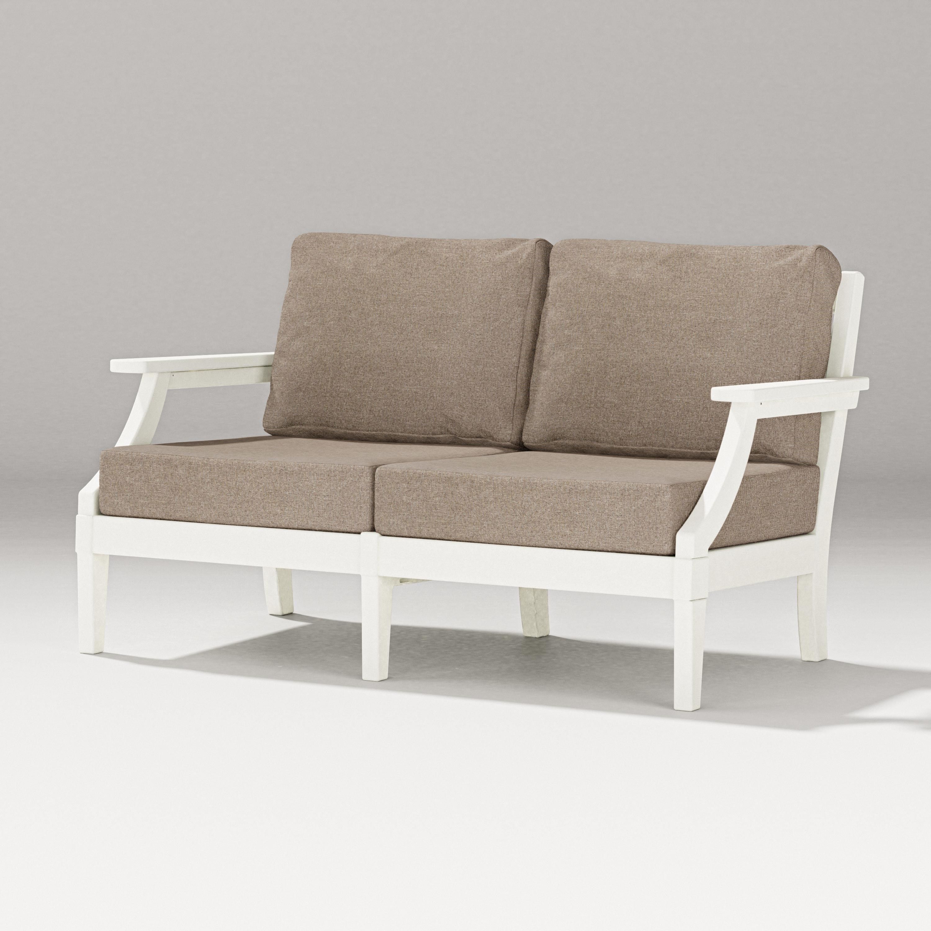 PW Designer Series Estate Loveseat in Vintage White / Spiced Burlap