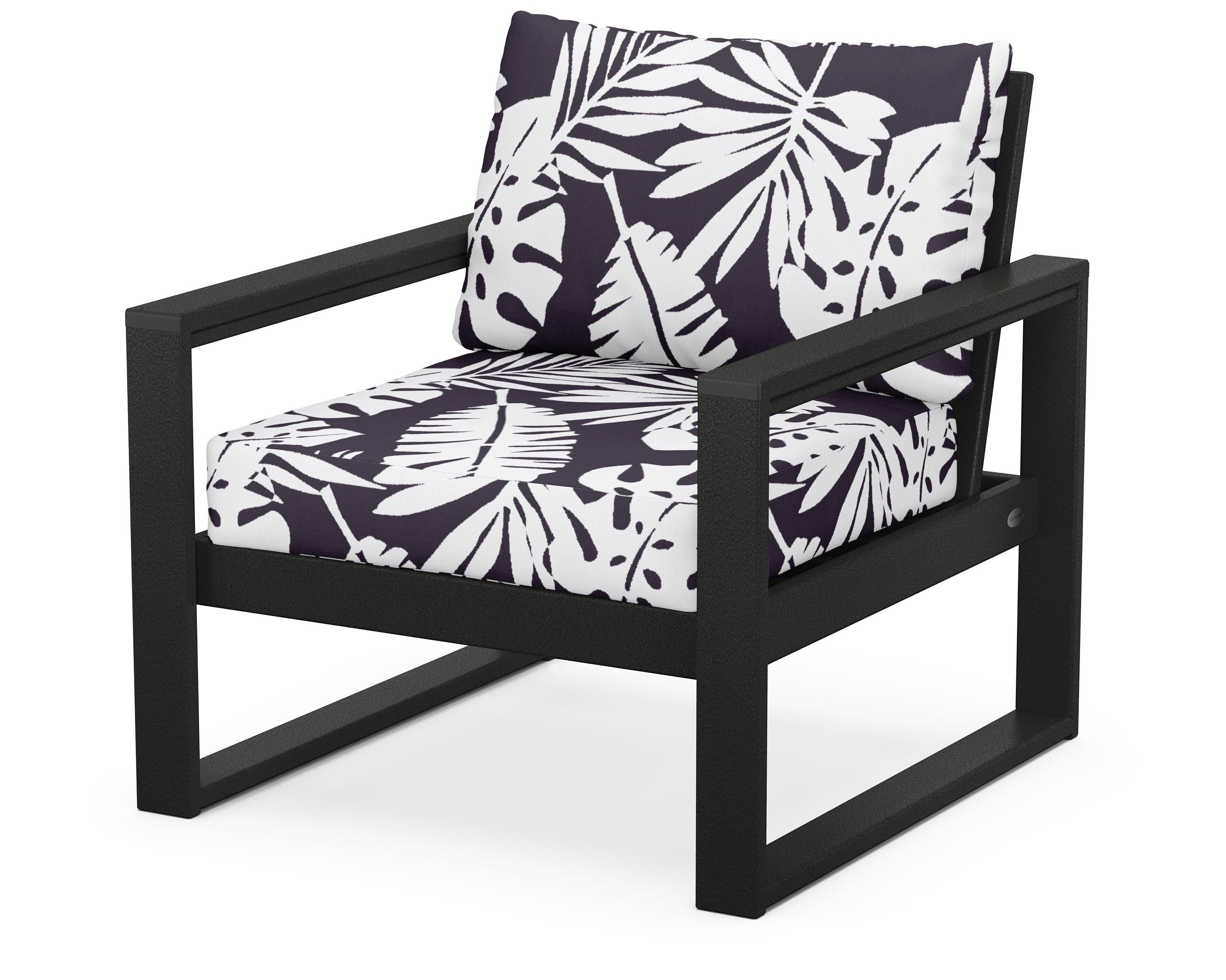 POLYWOOD® EDGE Club Chair in Black / Leaf Navy