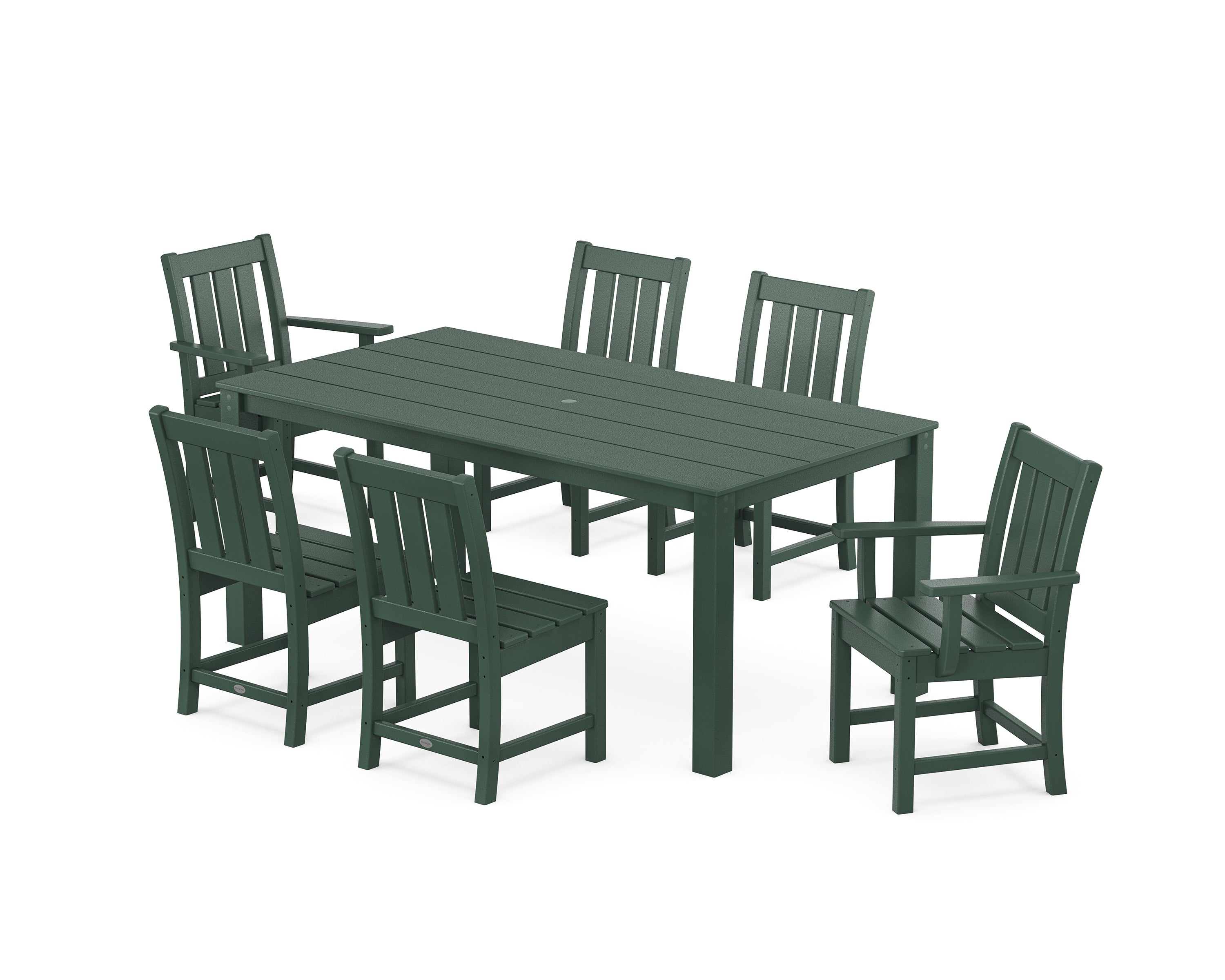 POLYWOOD® Oxford 7-Piece Parsons Dining Set in Green