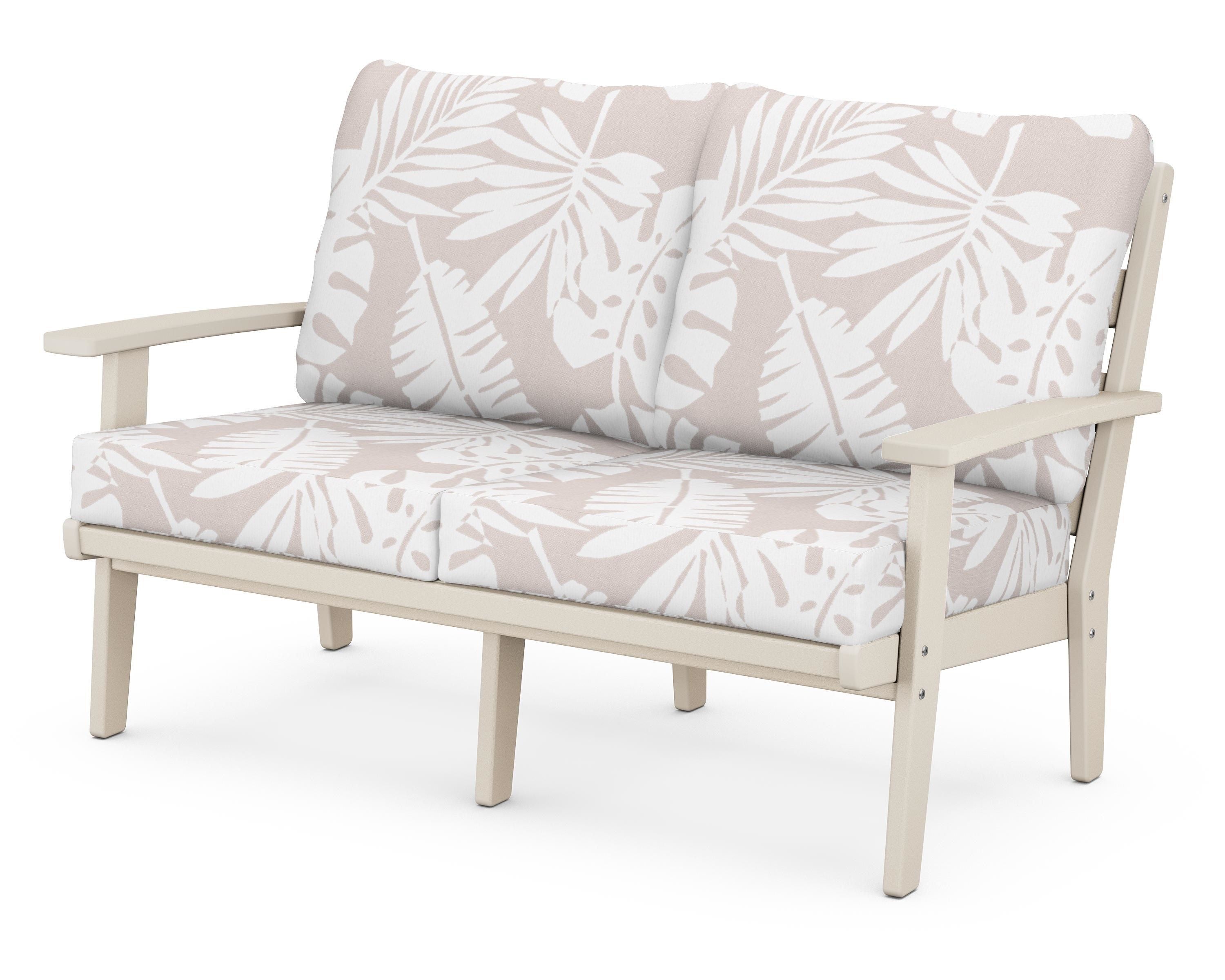 POLYWOOD® Grant Park Deep Seating Loveseat in Sand / Leaf Dune Burlap